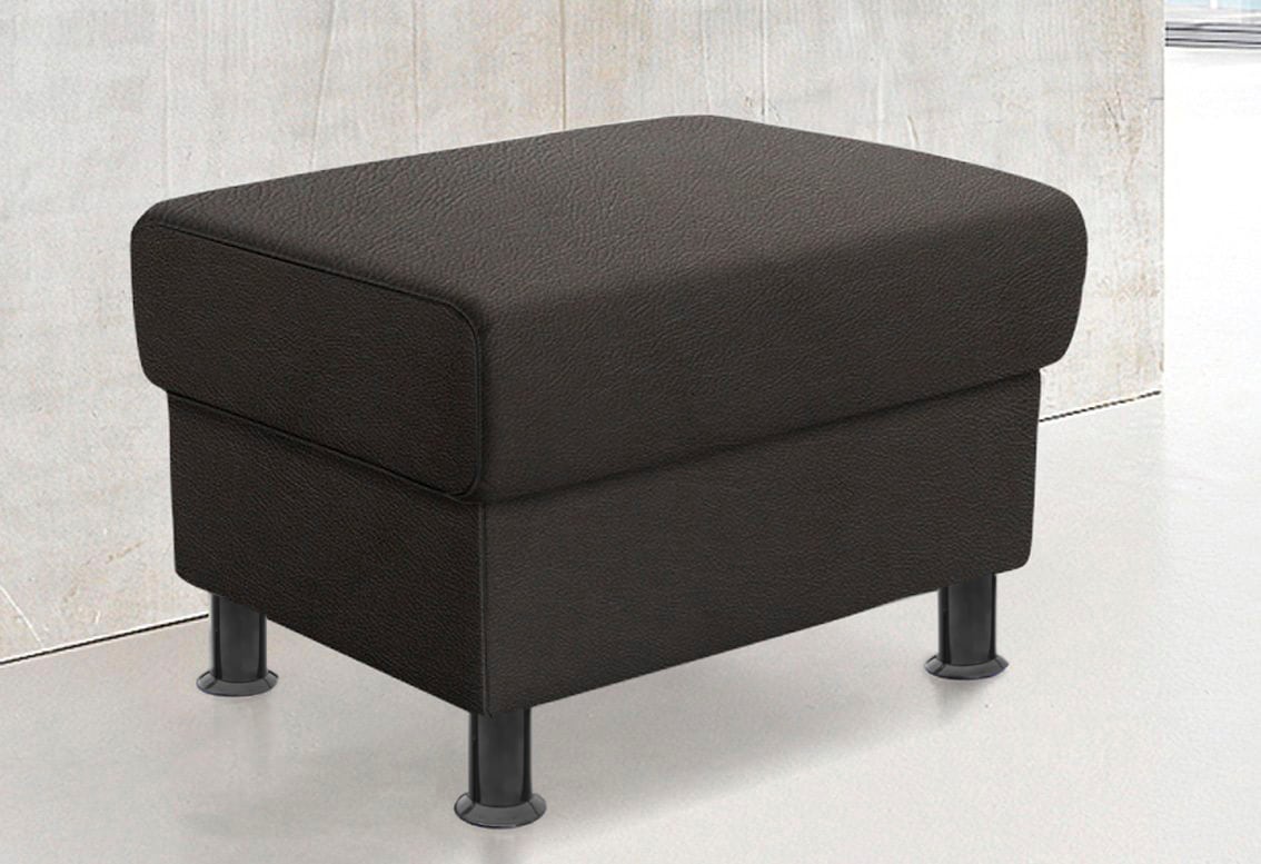 TRENDMANUFAKTUR Tabouret »Rondo, Polsterhocker zur Serie, Breite 67 cm, Füsse schwarz« Pouf au choix avec ressort à noyau, disponible en différentes housses