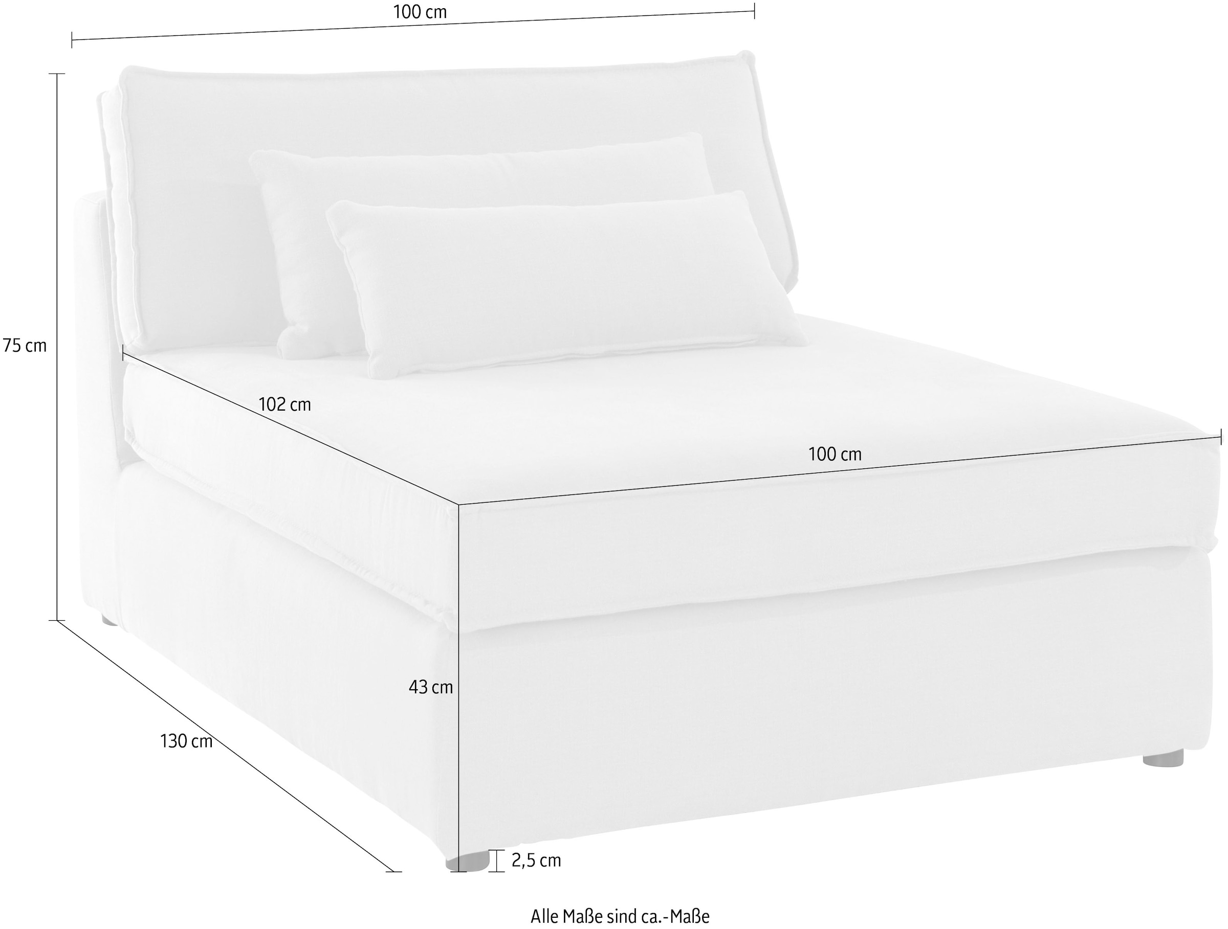 GOODproduct Sofa-Mittelelement »Enid« Teil eines Modulsofas, fester Sitzkomfort, auch in Breitcord