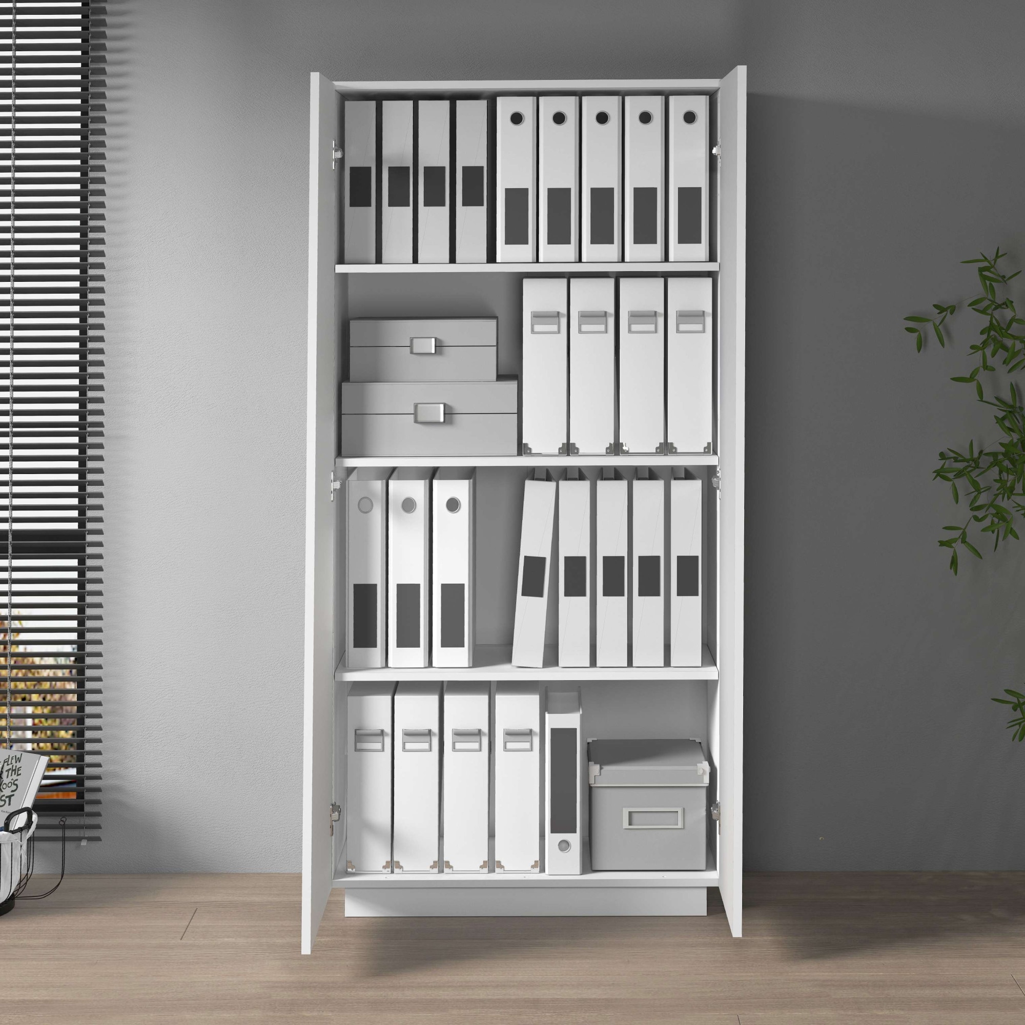 Home affaire Armoire de classement »Vega, Mehrzweckschrank, Büroschrank, mit 2 Türen« & étagères réglables, hauteur 166 cm, Fabriqué en Italie