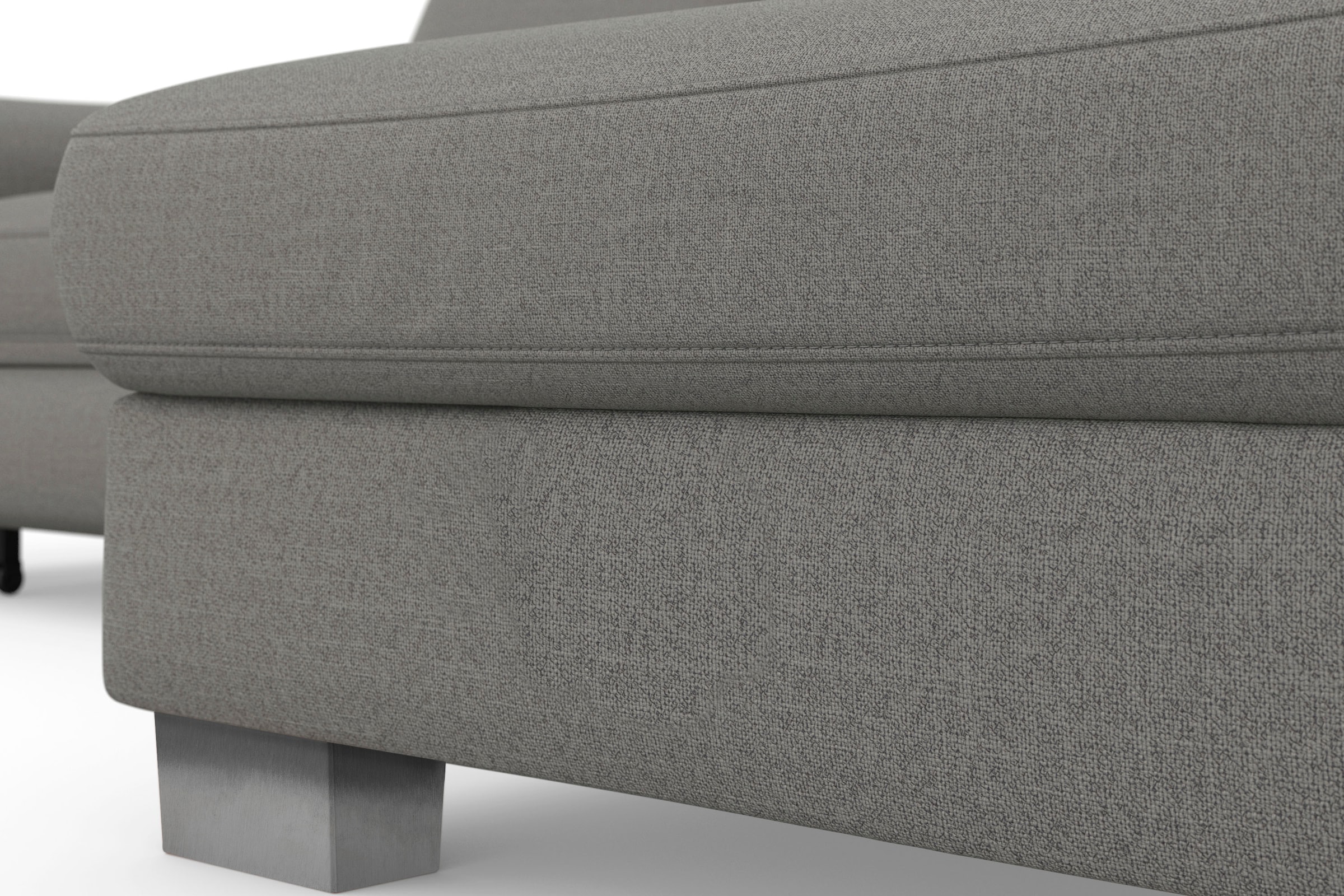 sit&more Ecksofa »Dundee L-Form« mit Federkern und Edelstahlfüssen, wahlweise mit Kopfteilverstellung