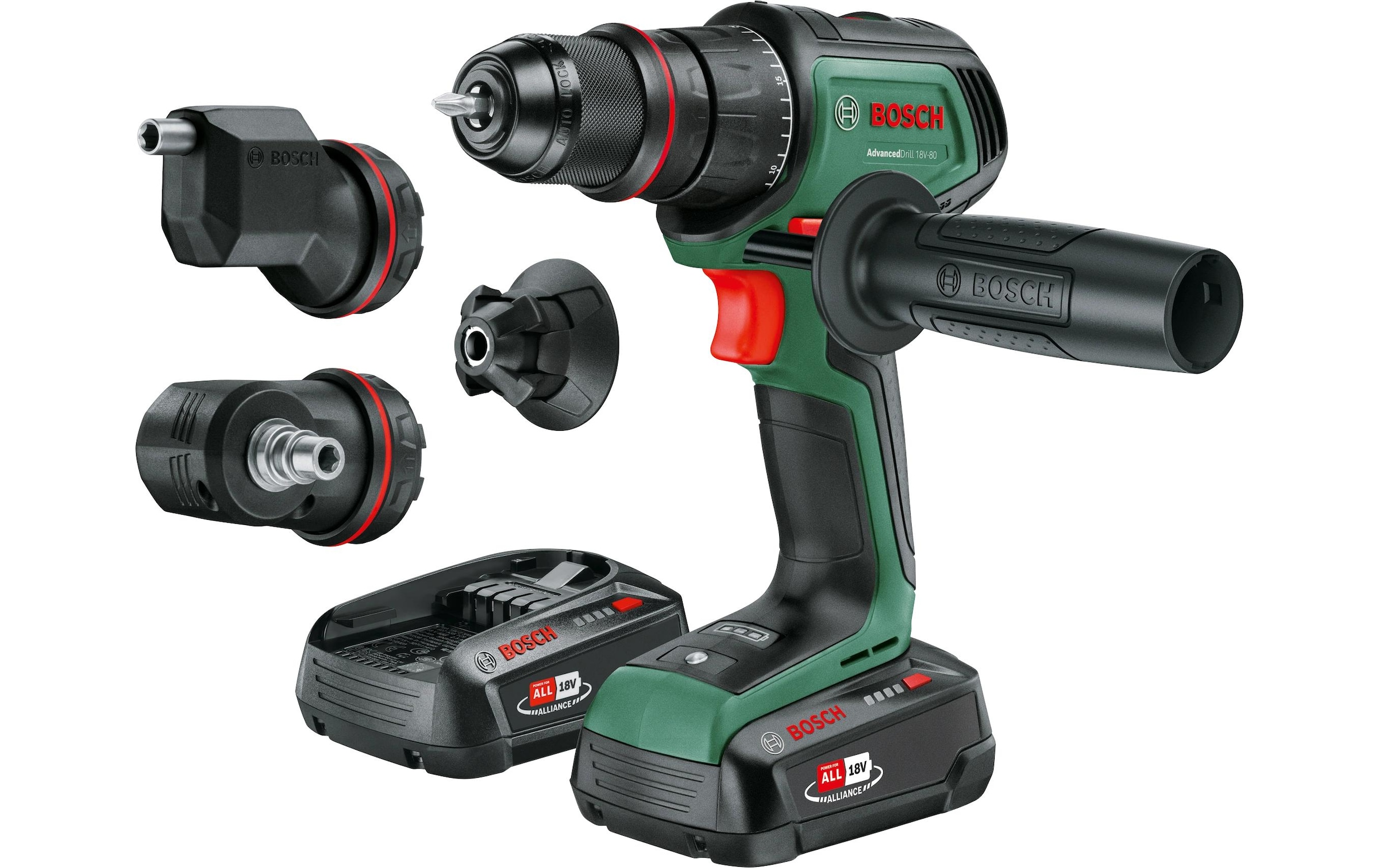 BOSCH Vis de perçage »»AdvancedDrill 18V-80 QuickSnap«« Incl. 2x batterie PBA 18V 2,5Ah et chargeur