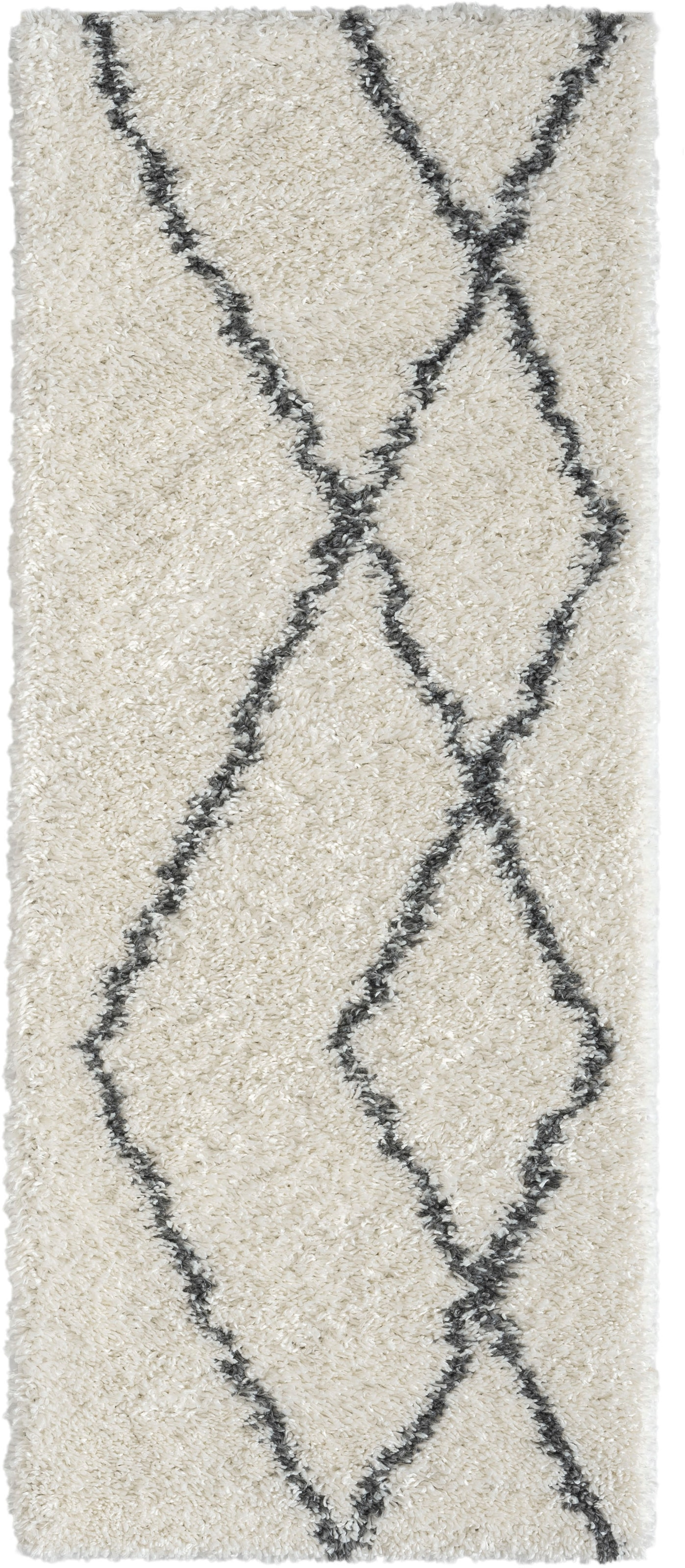 Myflair Möbel & Accessoires Hochflor-Läufer »My Shaggy Raute« rechteckig 37 mm Höhe Shaggy, Scandi Rauten Design, leicht glänzend, extra flauschig