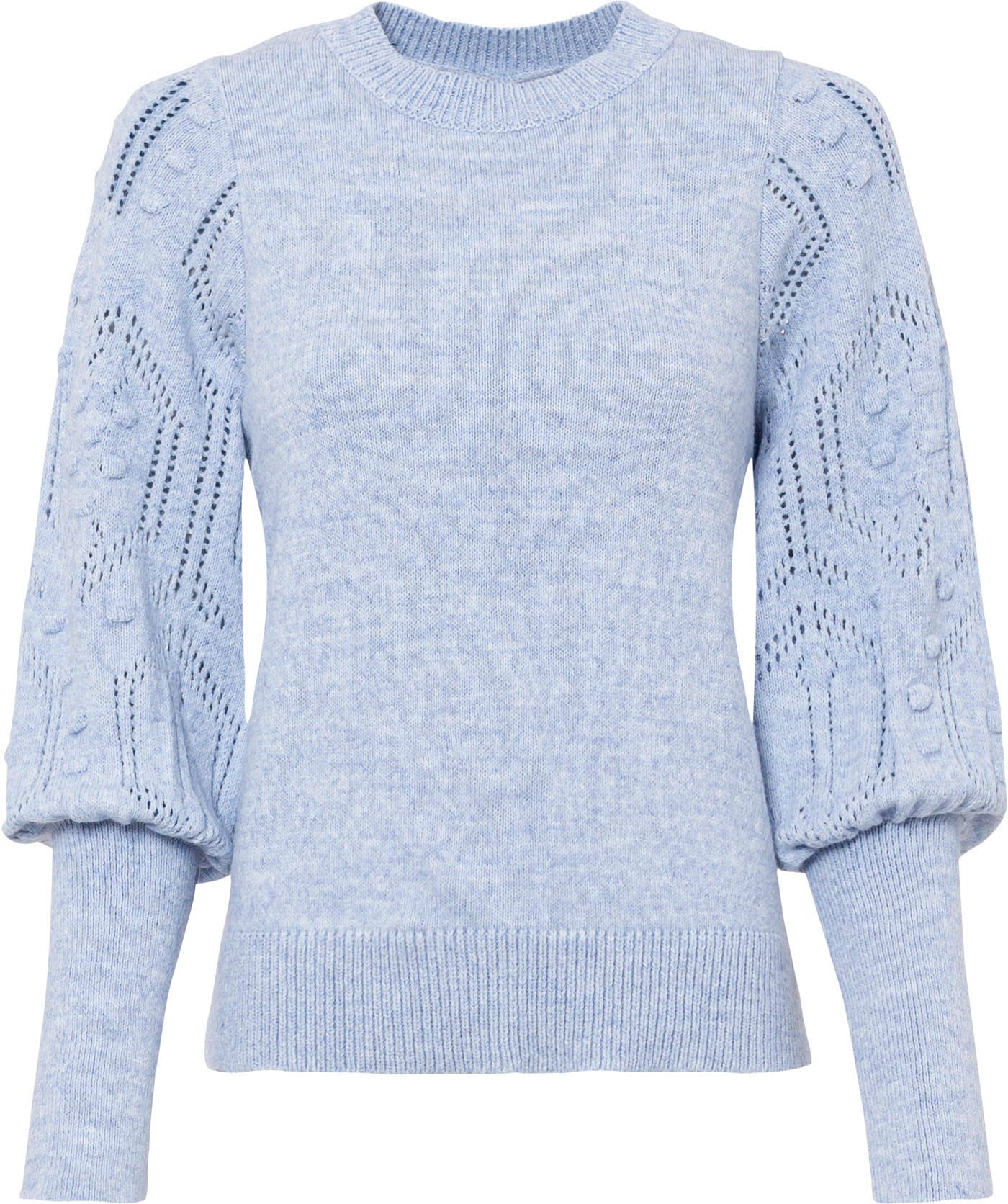 bonprix Strickpullover Ballonärmel mit tollem Ajourmuster und extra breitem Strickbündchen