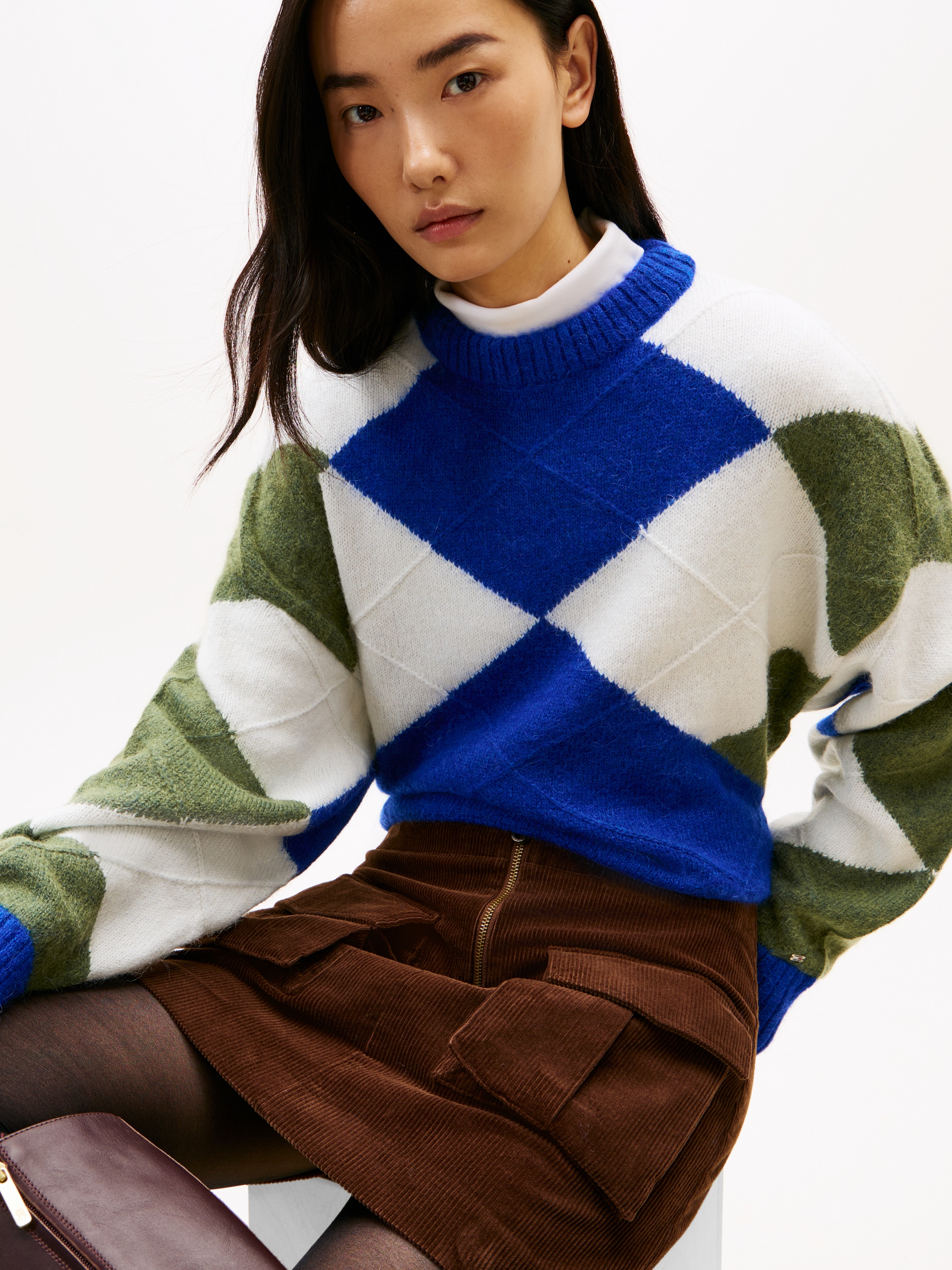 Tommy Hilfiger Pull en tricot »ALPACA BLEND ARGYLE C-NK LS SWT«