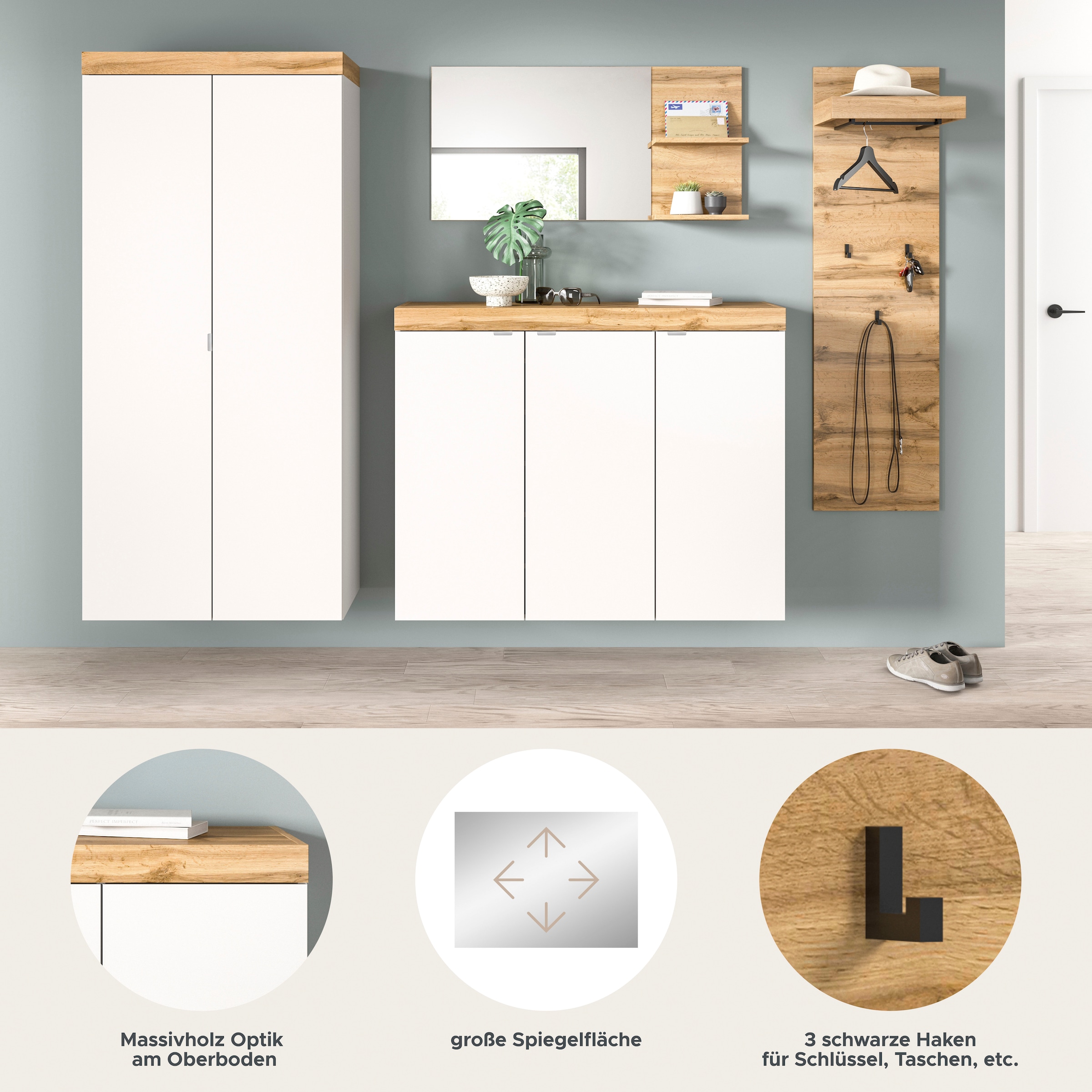GOODproduct Ensemble de vestiaires »MAMBO II, 4-teilig, TOPSELLER!, hängend oder stehend montierbar« 4 cuis tlg.