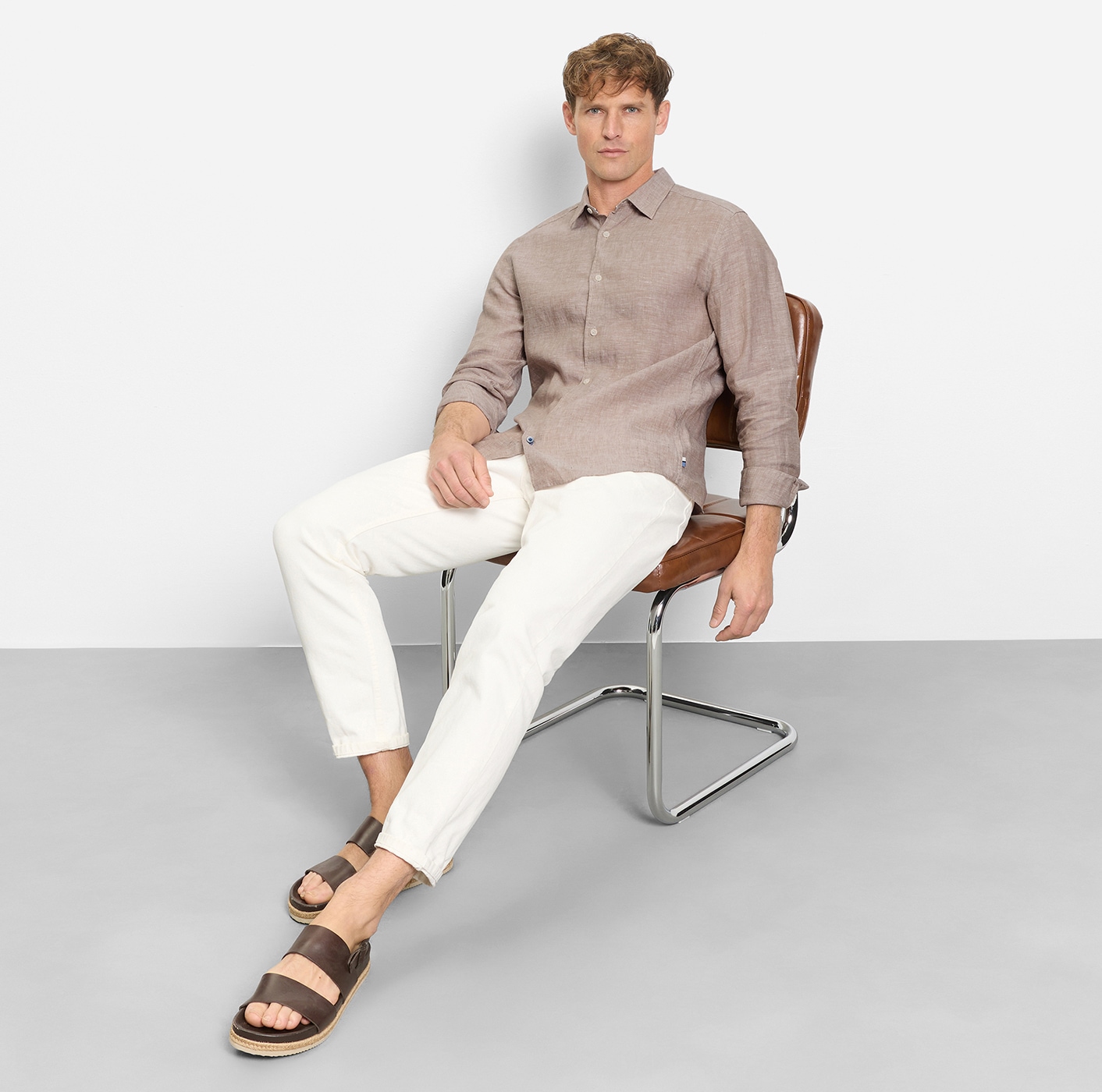 OLYMP Chemise en lin Kentkragen, casual