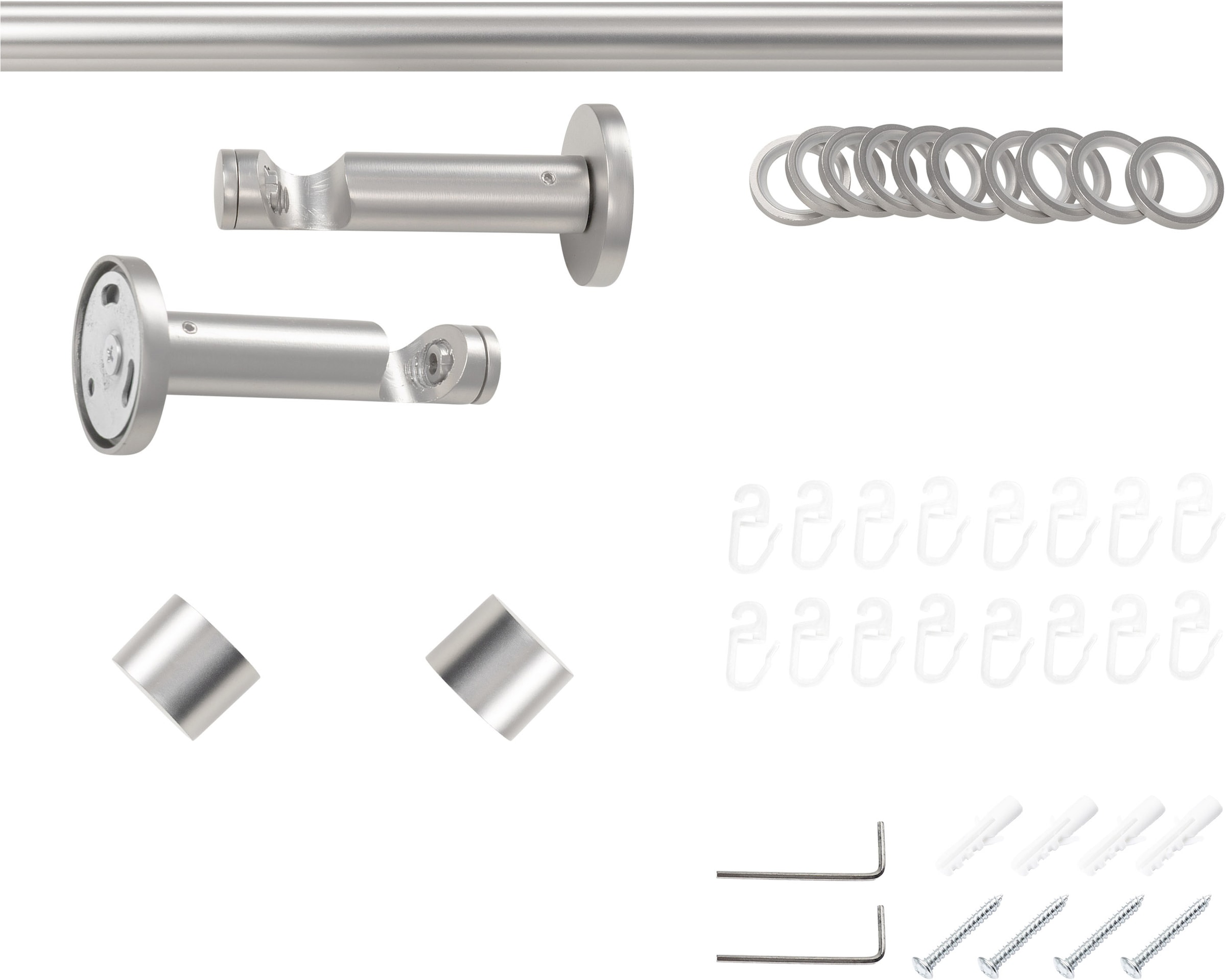 SN DECO GROUP Gardinenstange »Gardinenstange Brest Ø 19 mm, 1-läufig, Fixmass, verschraubt, Stahl« Ø 19 mm Fixmass;kürzbar