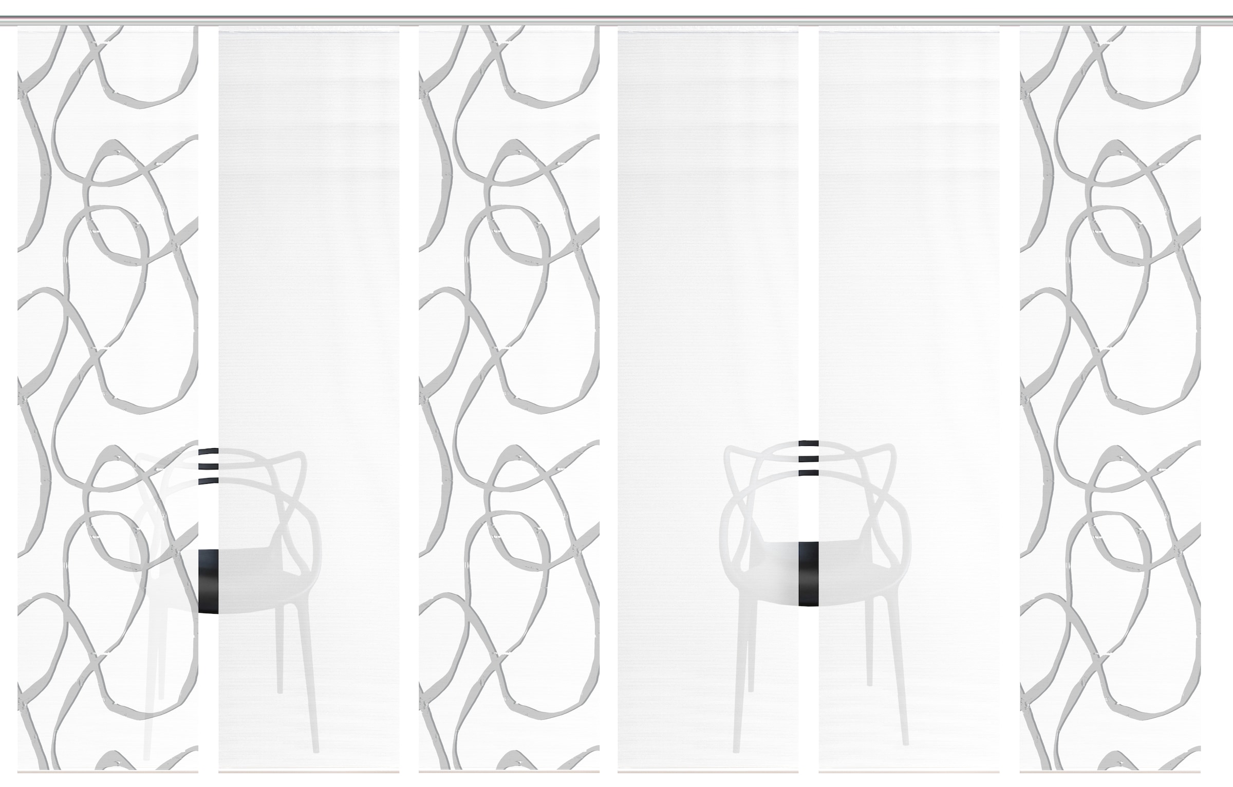 Vision S Rideau coulissant »OPHELIA« Support de panneau 6 cuis tlg. rideau coulissant, aspect bambou, impression numérique, SET