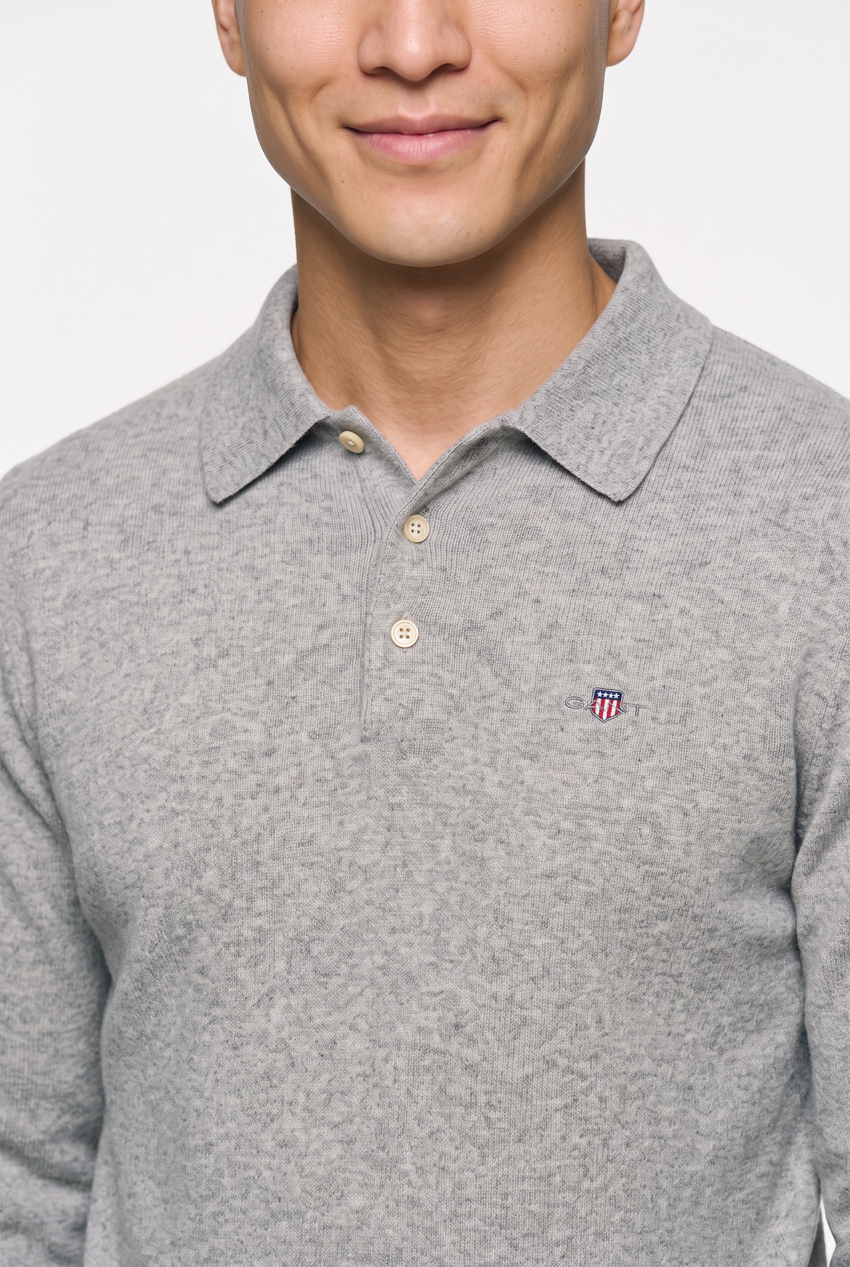 Gant Pull à col polo »SUPERFINE LAMBSWOOL« aspect chiné, coupe normale