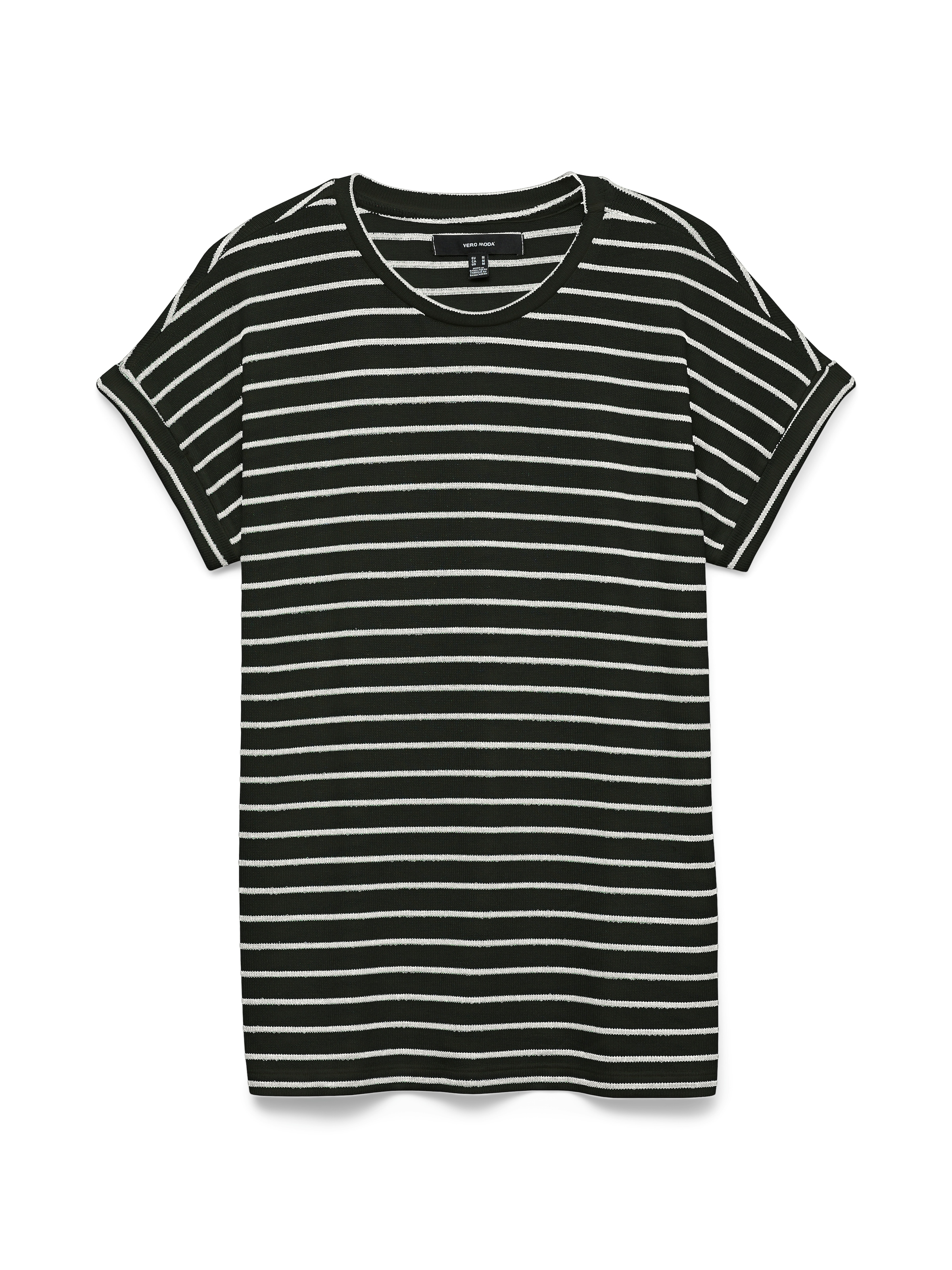 Vero Moda Pull à manches courtes »VMBRIANNA SS O-NECK PULLOVER BOO  REP« avec épaules tombantes et ourlet revers
