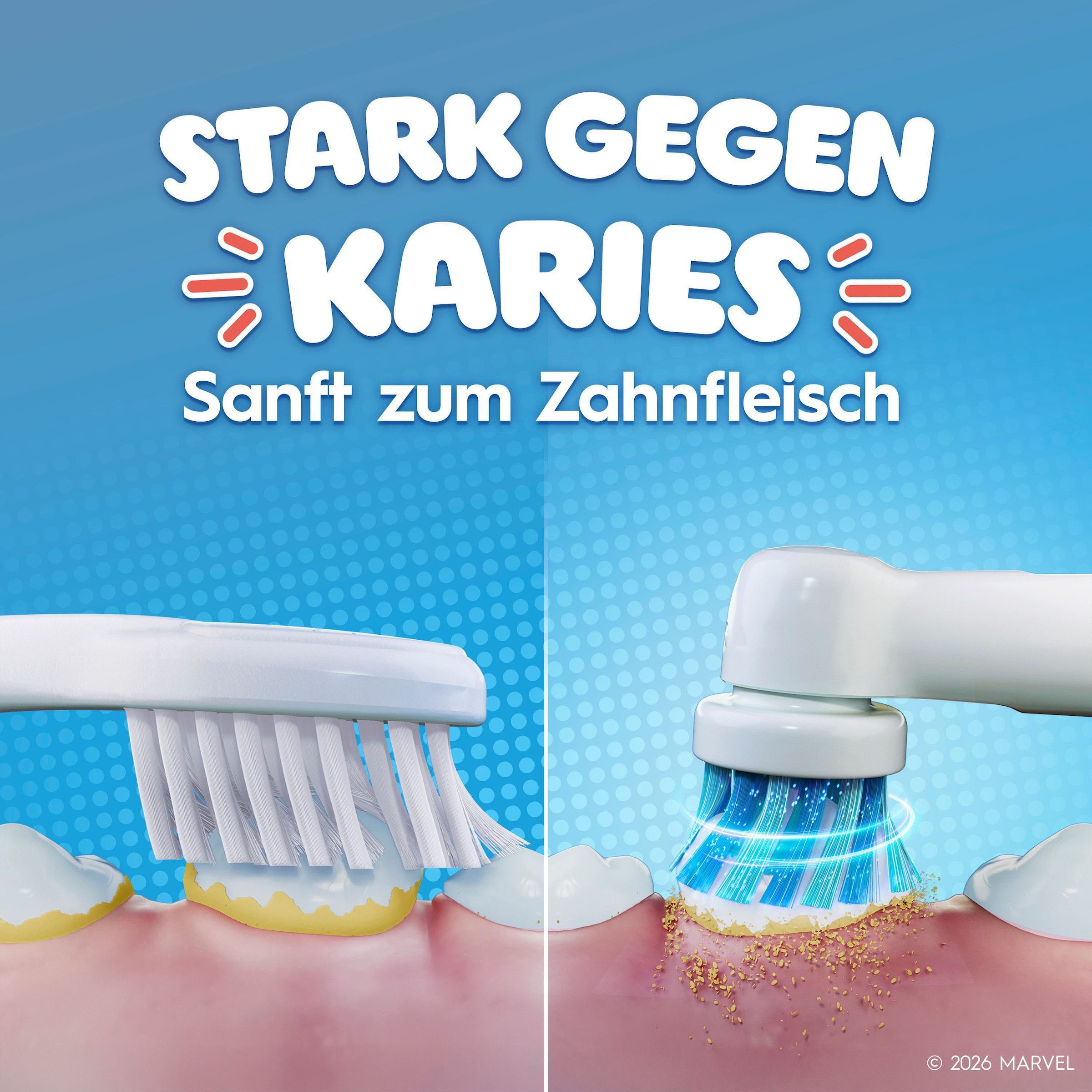 Oral-B Brosse à dents électrique »Pro Kids Spiderman« 1 cuis Aufsteckbürsten für Kinder ab 3 Jahren