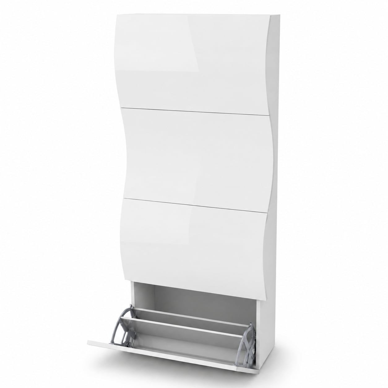 GOODproduct Schuhschrank »Luxor 4, Schuhklapper, Schuhkommode, Höhe 160 cm« UV-lackiert, Hochglanz, grifflos, 4-Klappen
