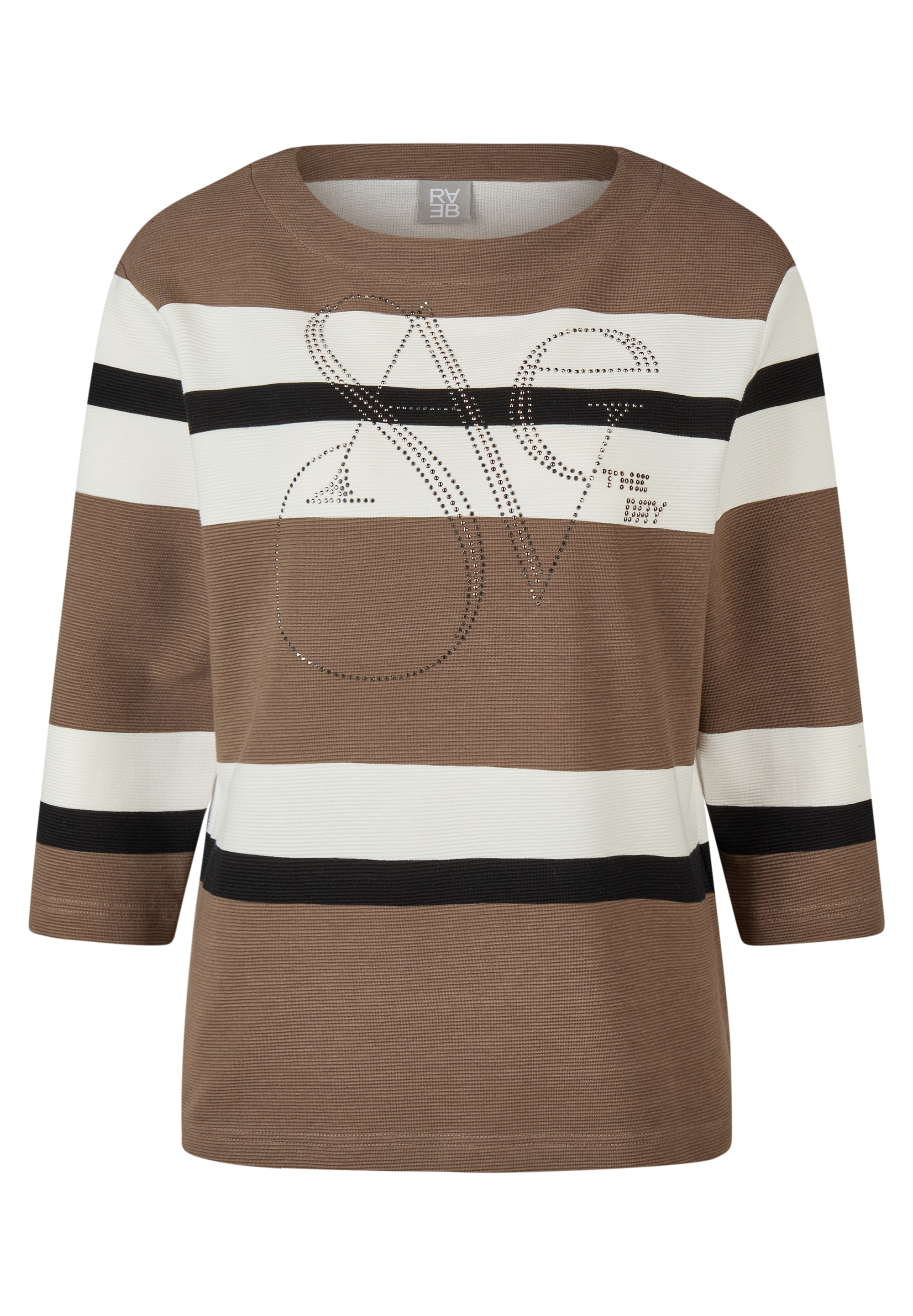 Rabe T-shirt à manches 3/4 Strickpullover im Streifen-Design und mit Glitzer-Details