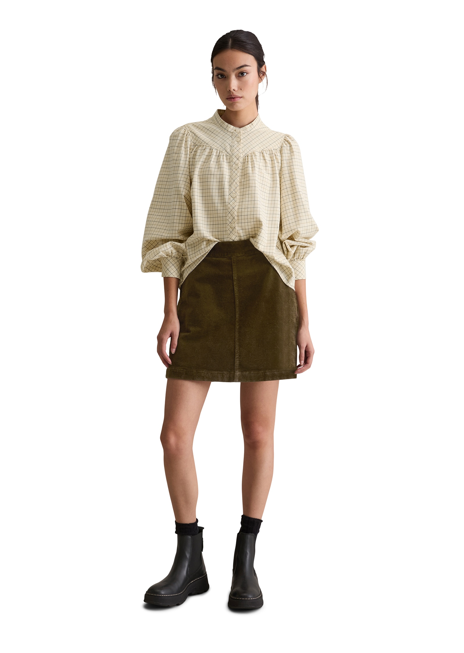 Marc O'Polo DENIM Blouse à manches longues A-Shape in softer Flanell-Qualität, kariert