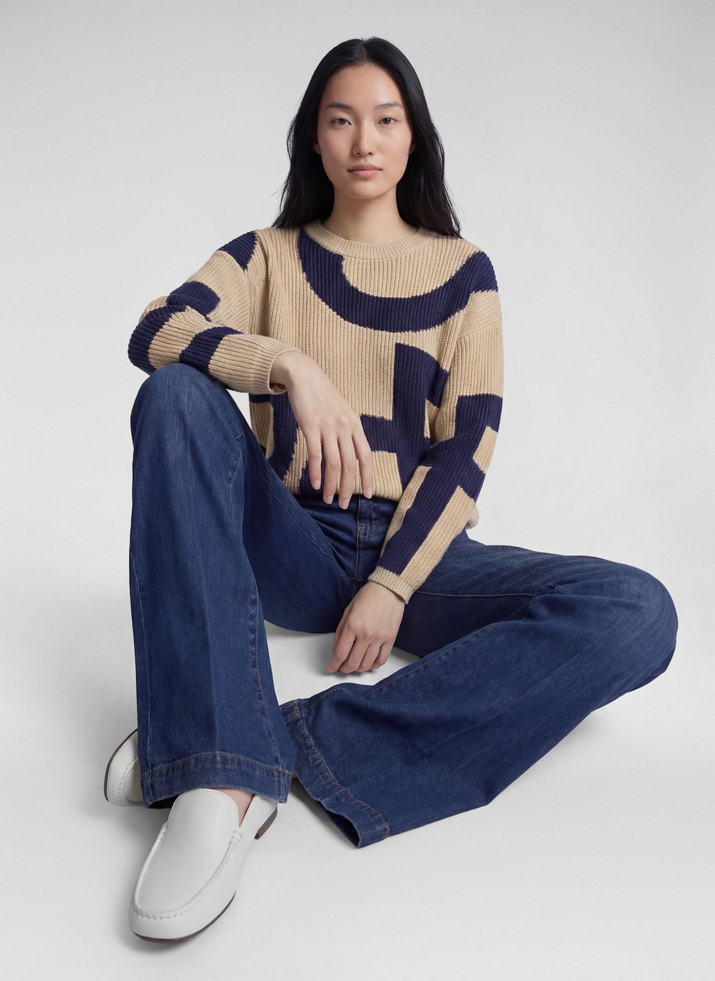 Rabe Pull en tricot avec motif graphique