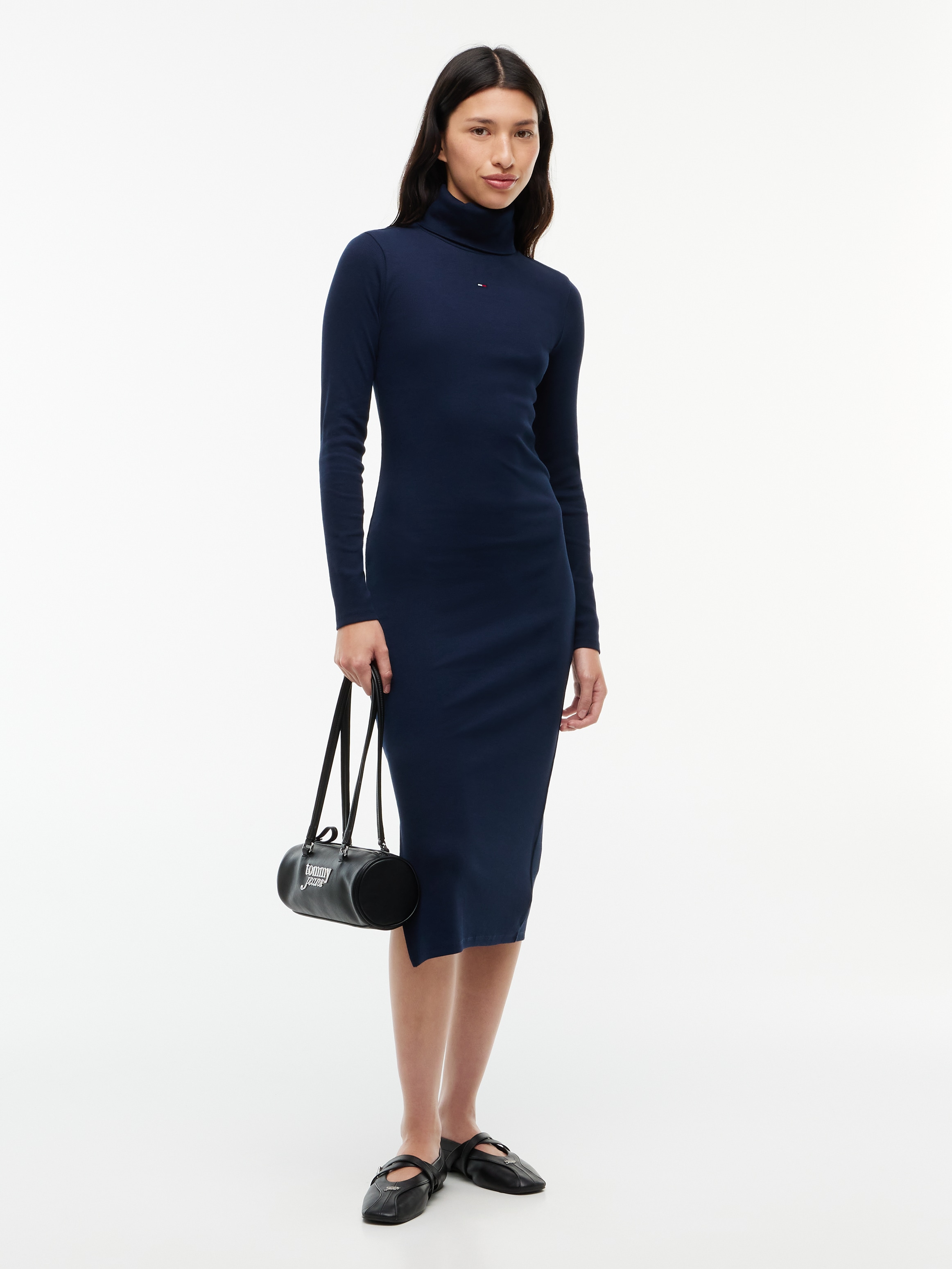 Tommy Jeans Jerseykleid »TJW TURTLNCK BODYCON MIDI DRESS« Baumwollmischung, figurbetont