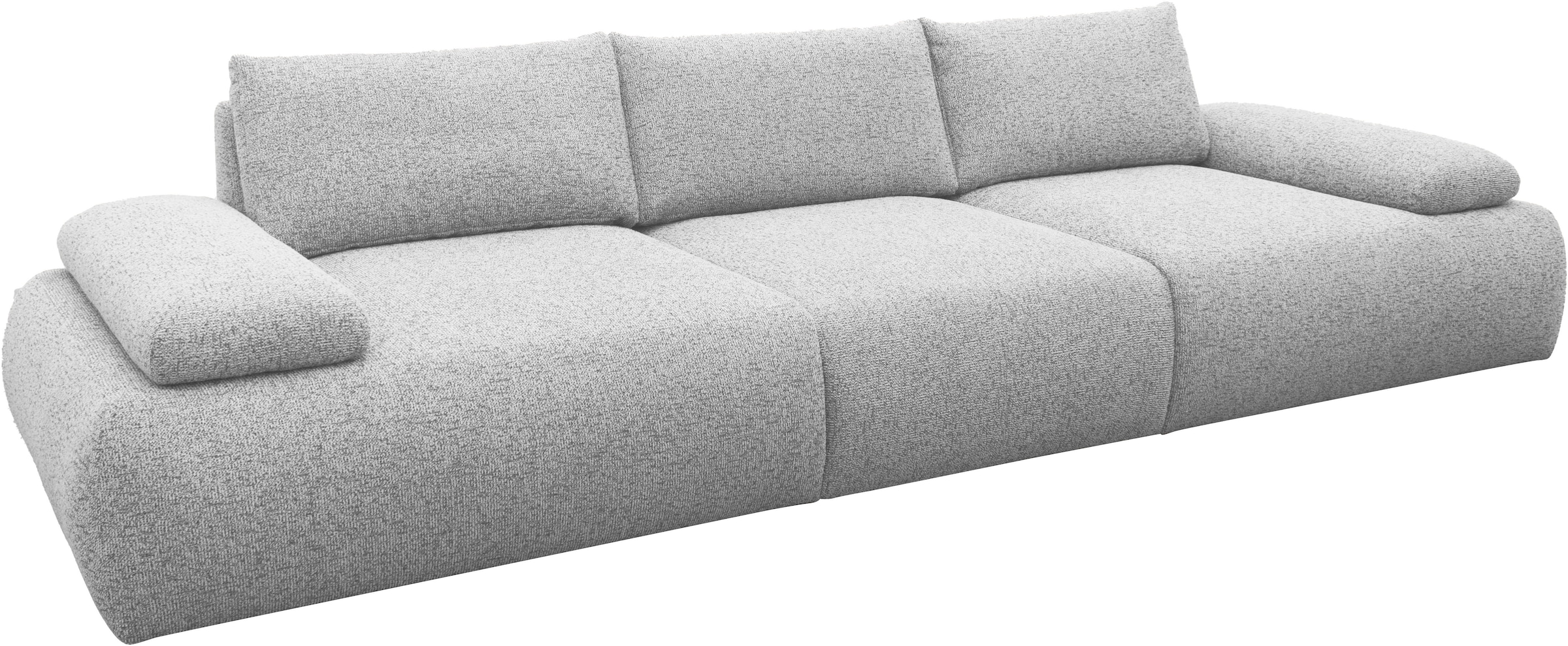 DOMO collection Big-Sofa »Évora Megasofa Breite 324 cm« Federkern, inkl. Armlehnenverstellung, Struktur grob, silber