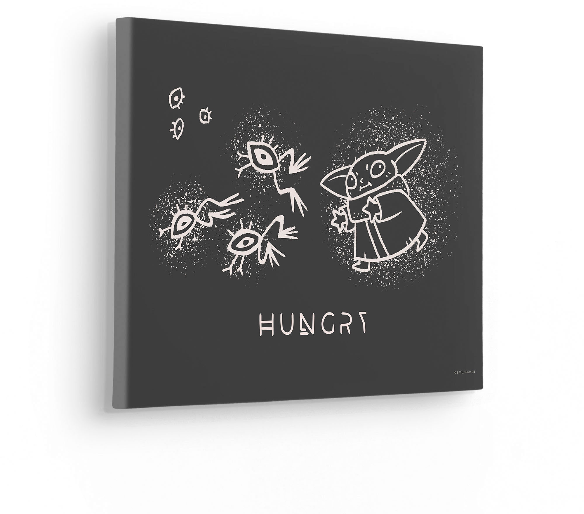 Komar Leinwandbild »The Mandalorian Grogu Snackin' - Grösse 40 x 30 cm« Disney 40 x 30 cm (Breite x Höhe), 1 Stk. tlg. Keilrahmenbild mit Echtholzrahmen, Kinderzimmer