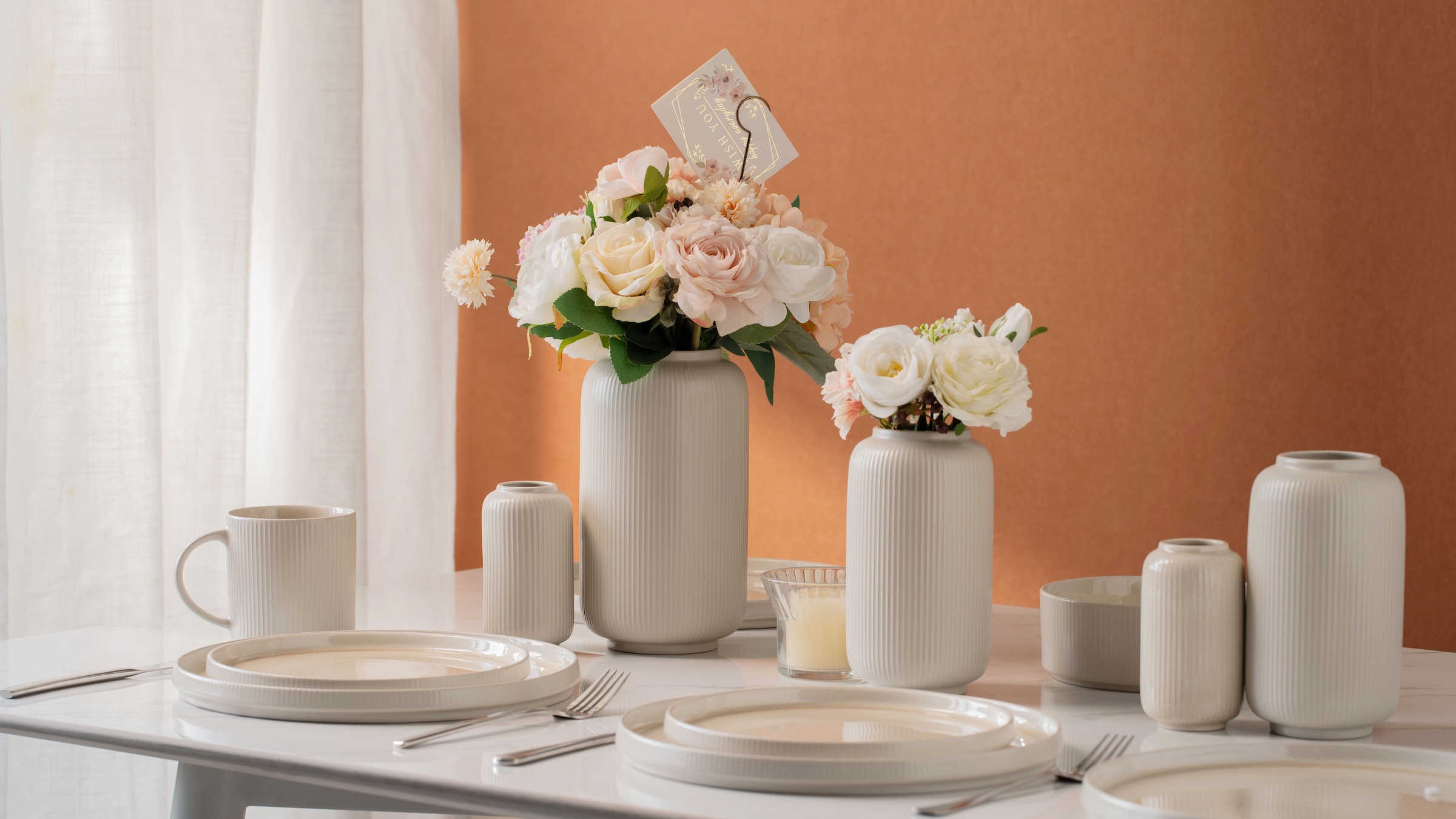 GOODproduct Vase de table »Ylvii, innen vollständig glasiert und wasserundurchlässig« Vases en céramique, uni mat ou avec un glaçage brillant et effet