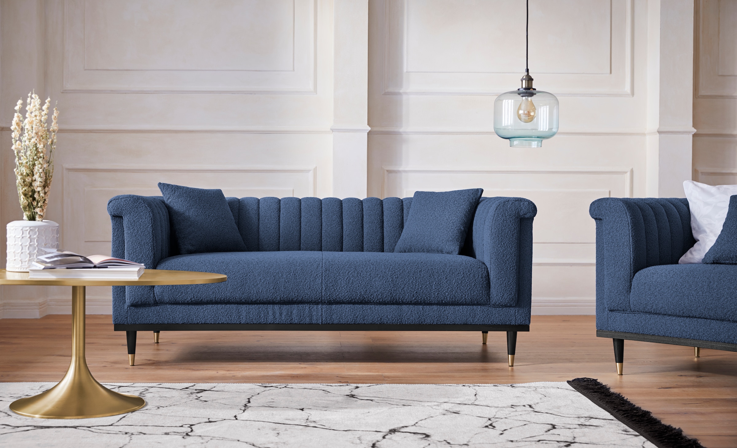 Home affaire 2-places »Chamby New« im Bouclé-Strukturbezug mit Steppung im Lehnenbereich