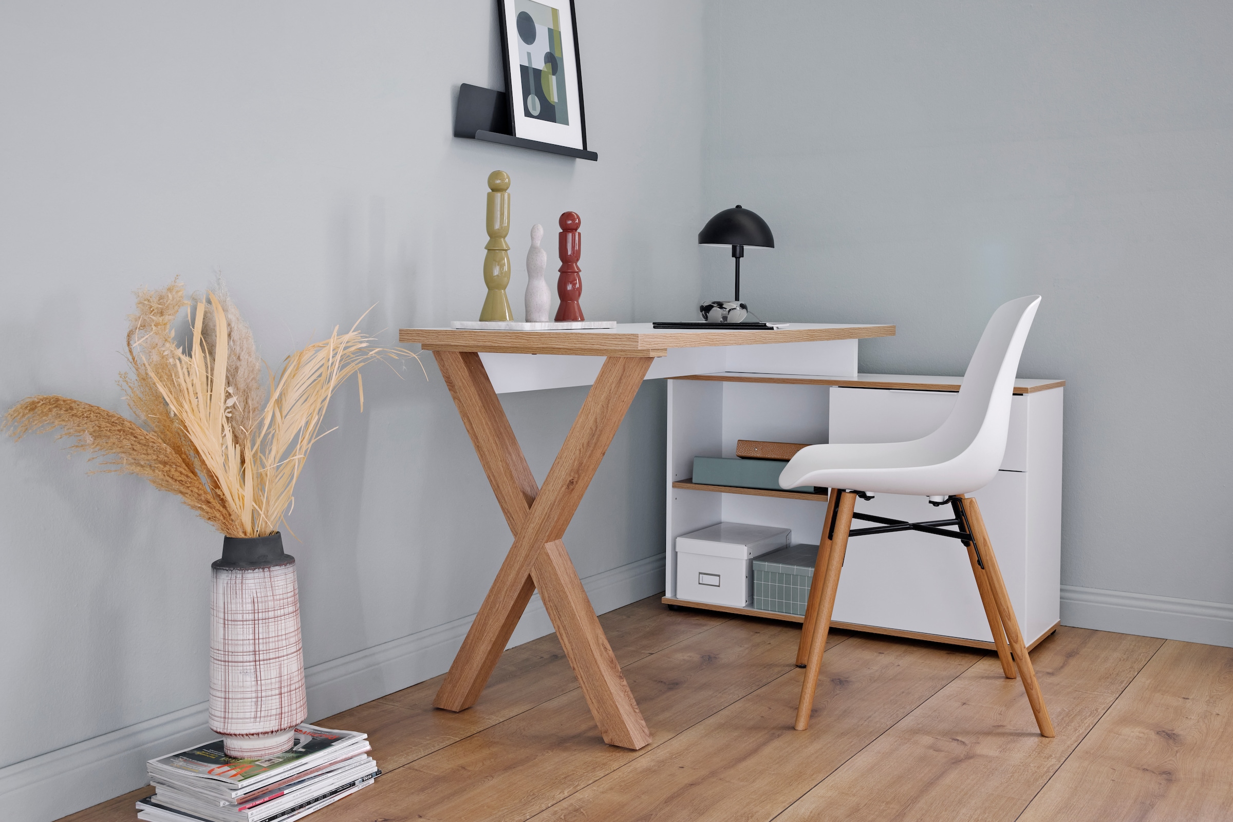 Jahnke Bureau d'angle »X-CLUB C 40 E« 1 cuis tlg. bureau d'angle, montage réversible, piètement en X