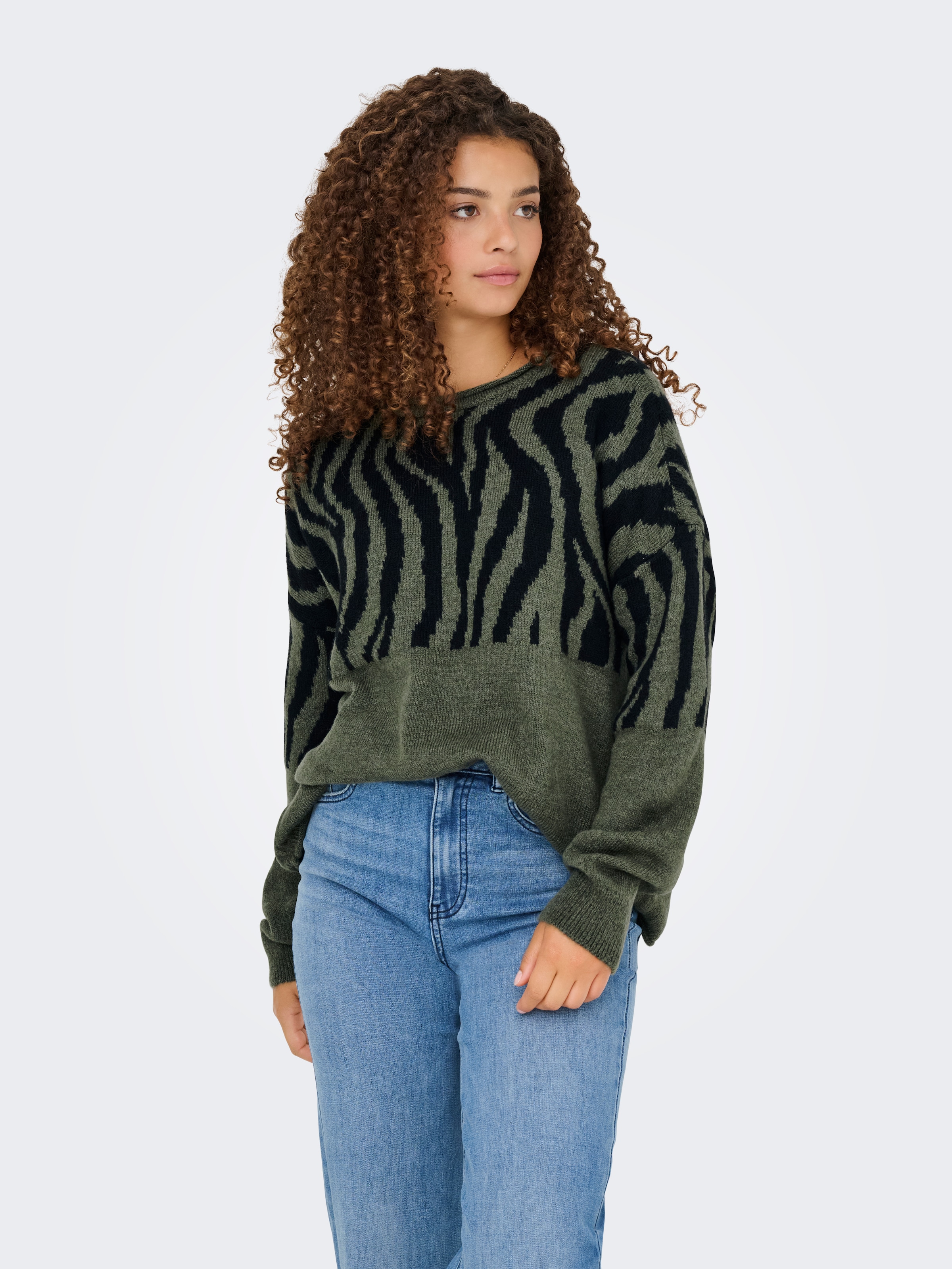 ONLY Pull à col rond »ONLJADE ANIMAL LS O-NECK NOOS KNT«
