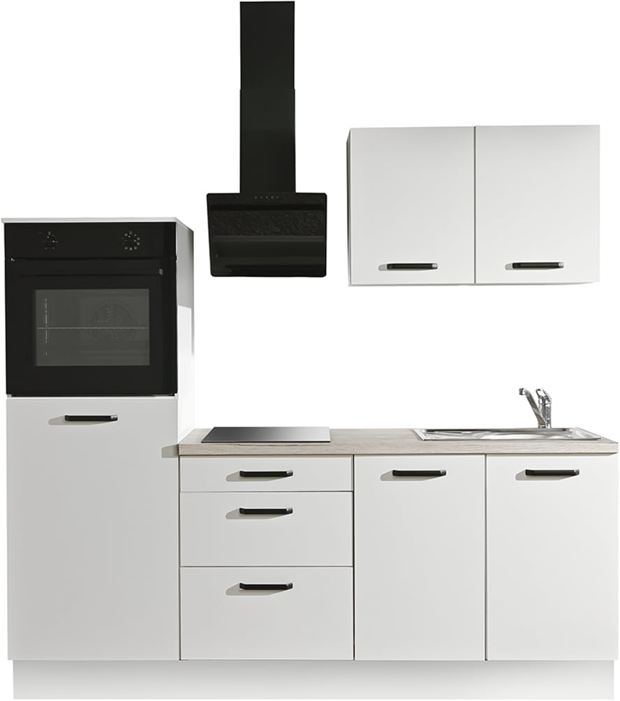 wiho Küchen Küchenzeile »Compact« Breite 210cm, wahlweise mit Geräten (ohne Kühlschrank)