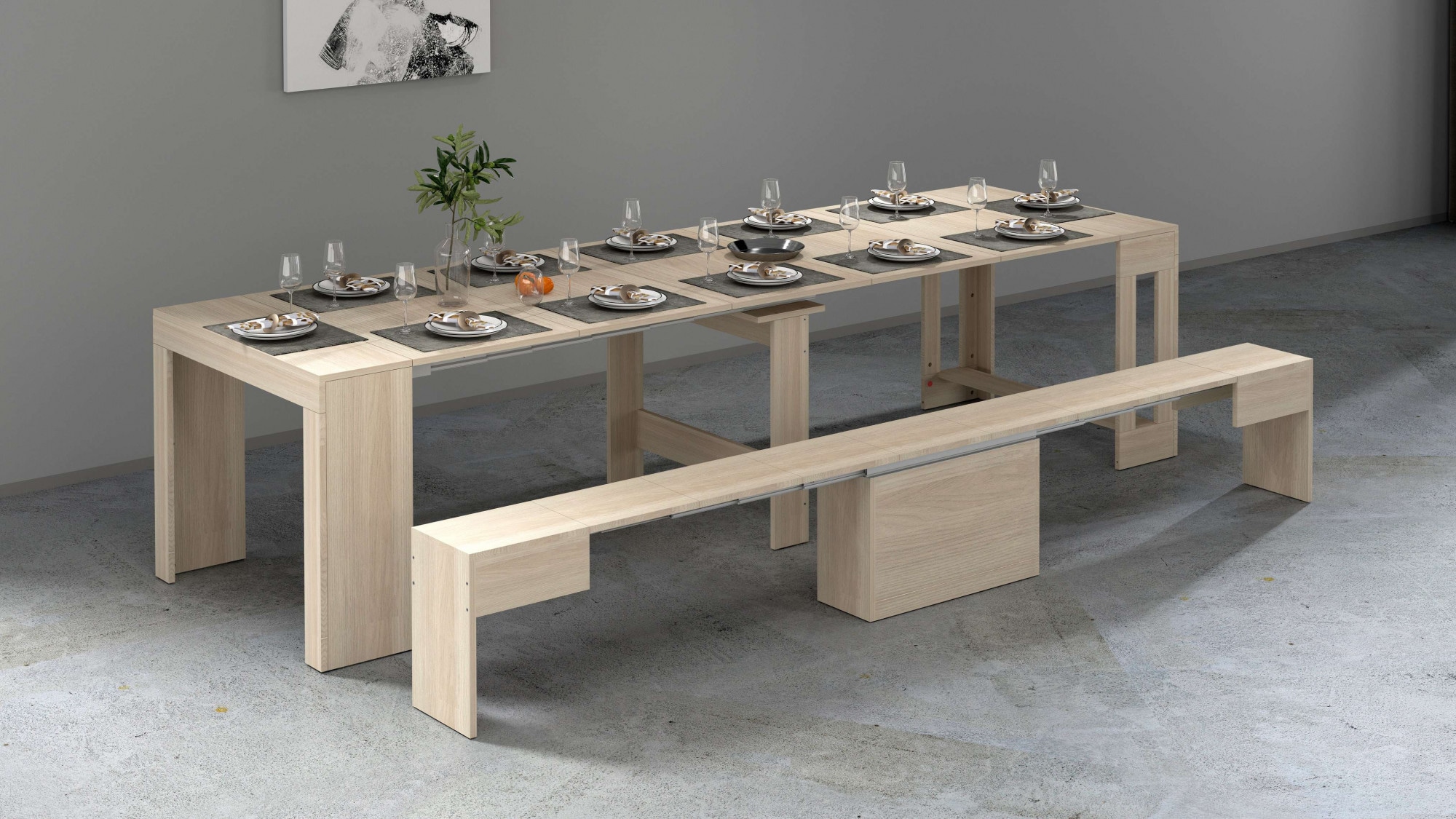 INOSIGN Sitzbank »Praktika, Sitzbank, Bank« 1 Stk. tlg. mit Auszugsfunktion, ausziehbar von 66  auf 290 cm