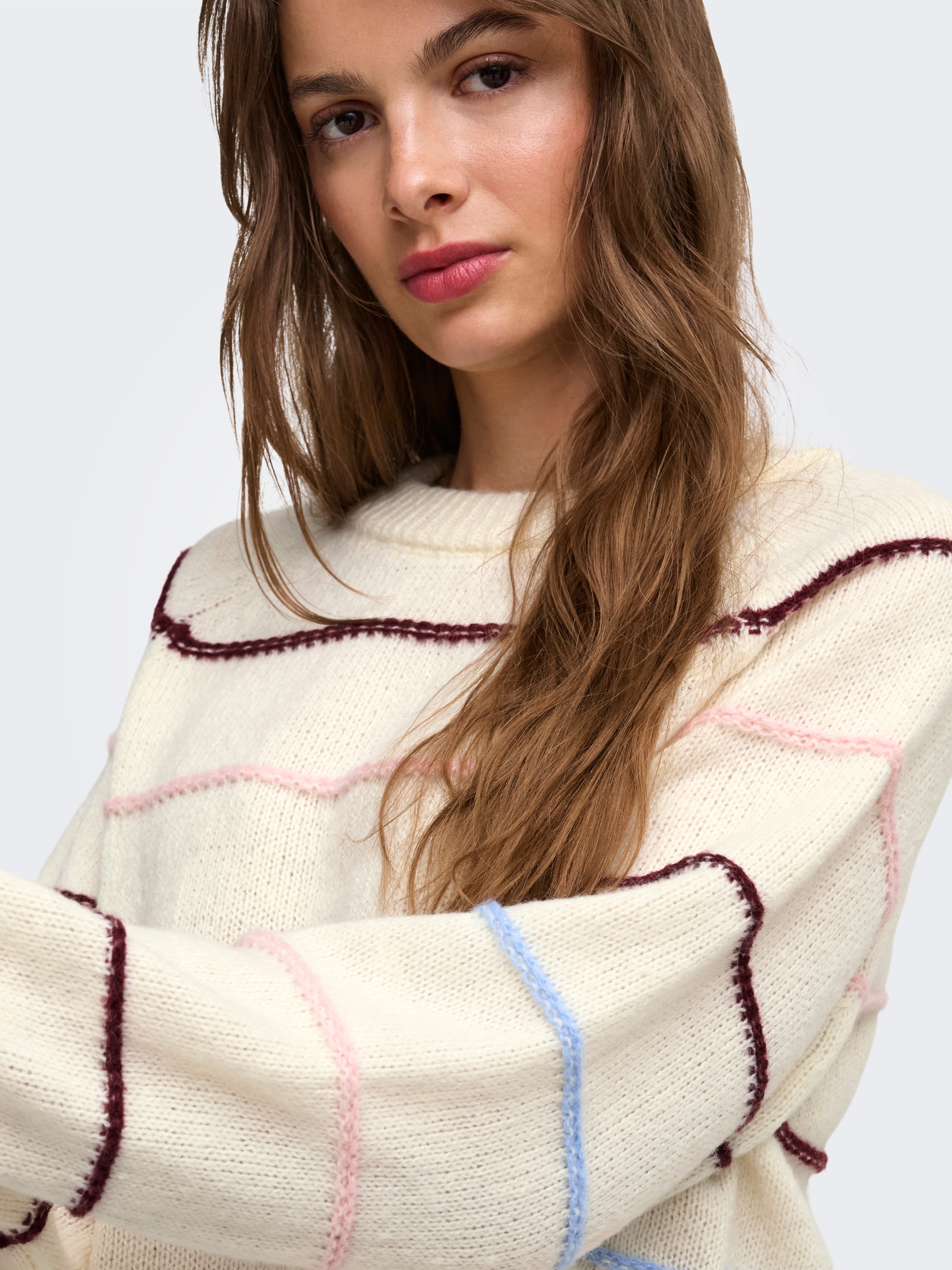 ONLY Pull en tricot »ONLADORA LS O-NECK NCA KNT« Kunstfaser, regular fit