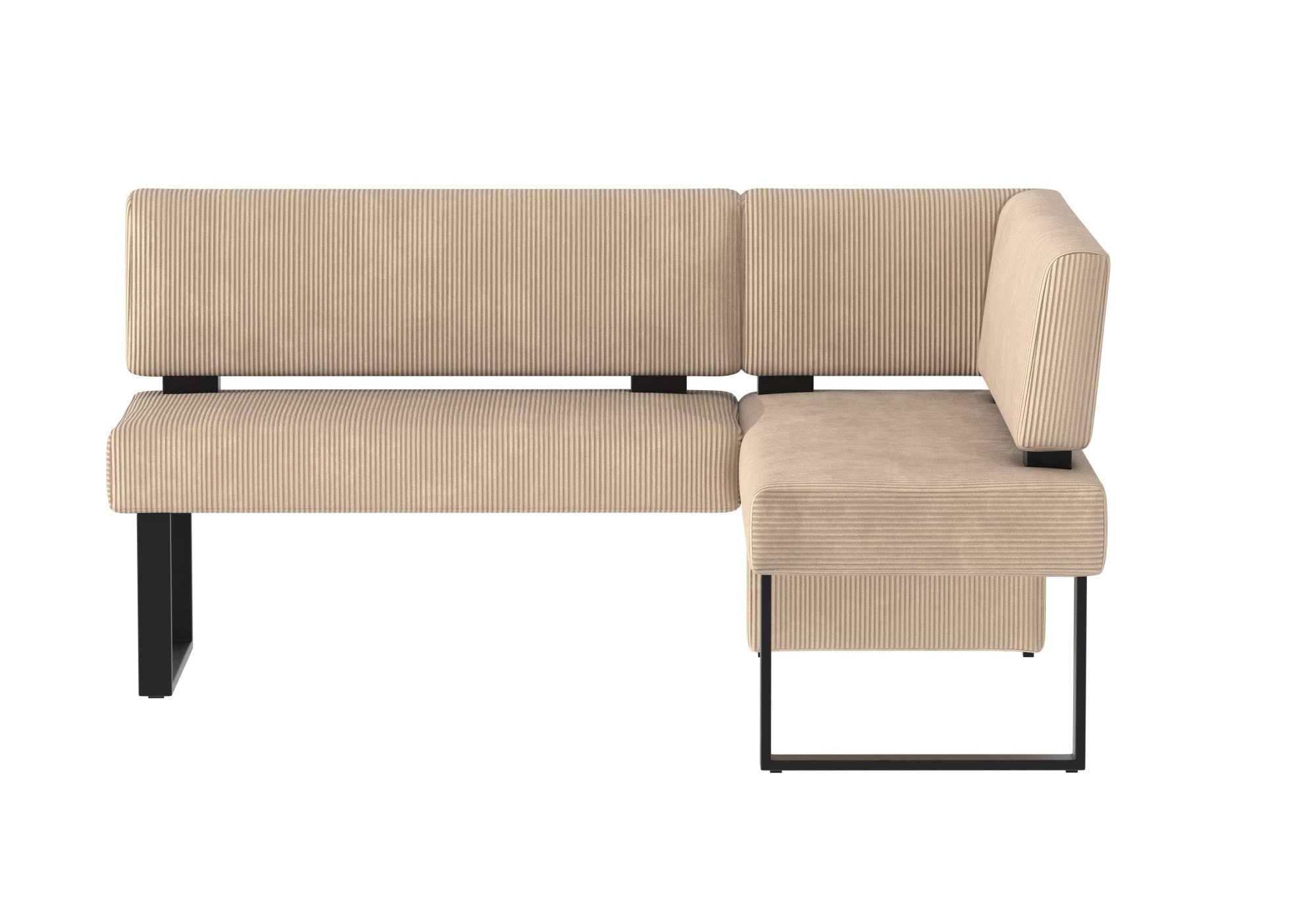 GOODproduct Ensemble de bancs d'angle »Oliver« Set, 4-tlg, 4 cuis tlg. Eckbank mit Wellenunterfederung im Sitz, Tisch Massiv Eiche