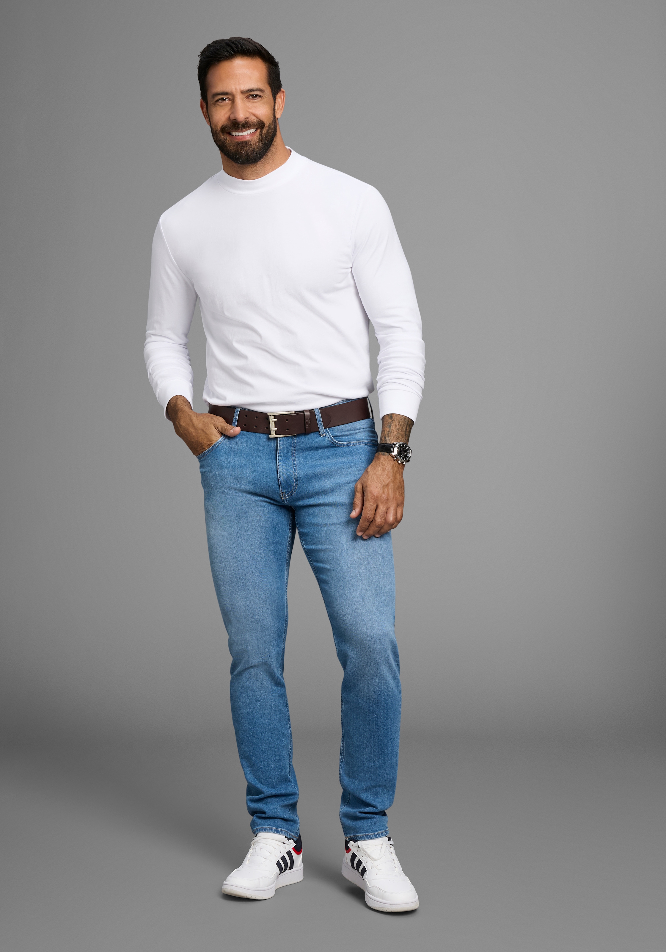 H.I.S Straight-Jeans »NEW DALE« gerades Bein,  mit Used-Effekten,  niedrige Leibhöhe