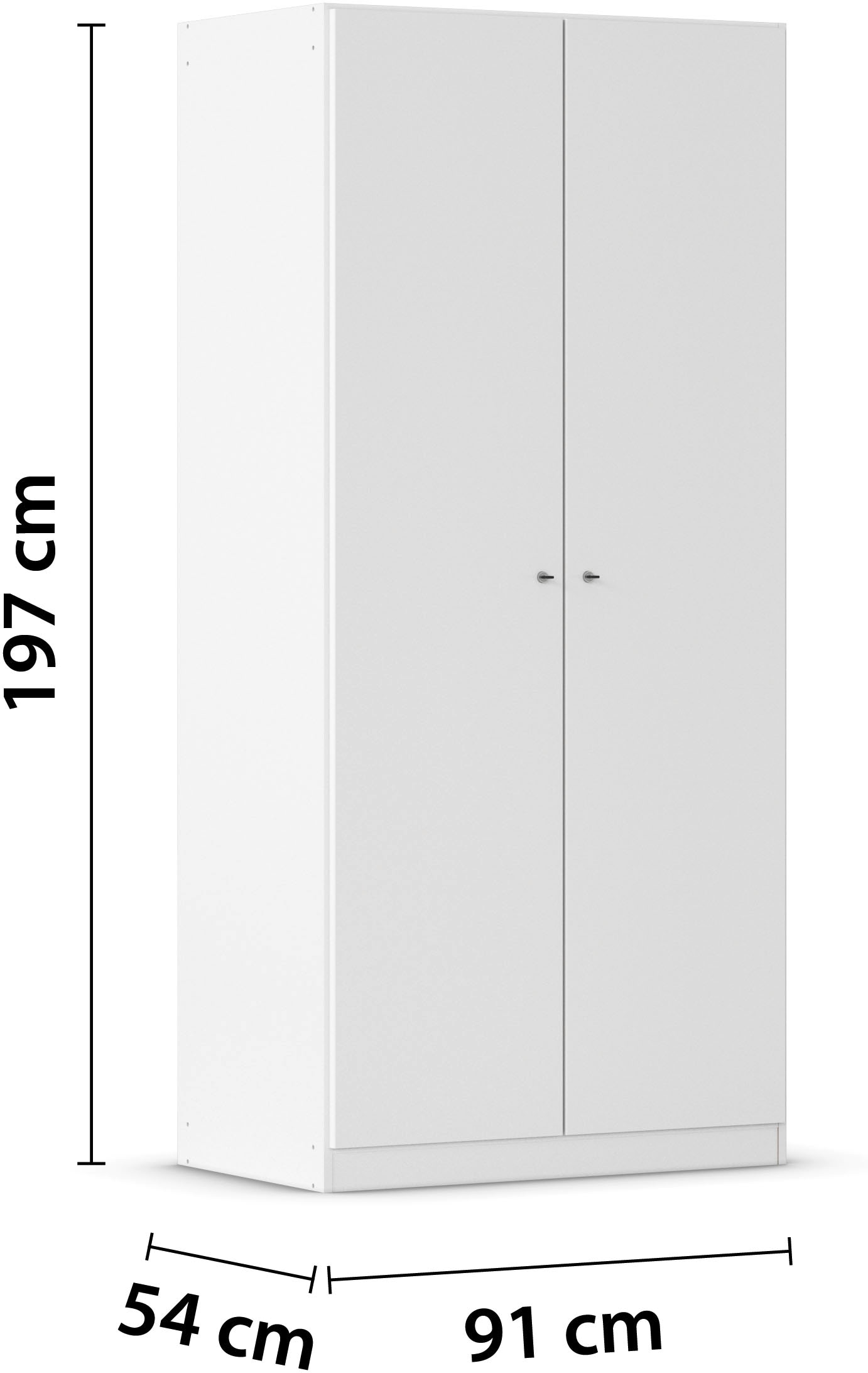 rauch Kleiderschrank »Schrank Garderobe Garderobenschrank Putzschrank Wäscheschrank BERGHEIM« Breite/Höhe/Tiefe: 91/197/54 cm,  viel Stauraum, abschliessbar mit insgesamt 4 Schlüsseln MADE IN GERMANY