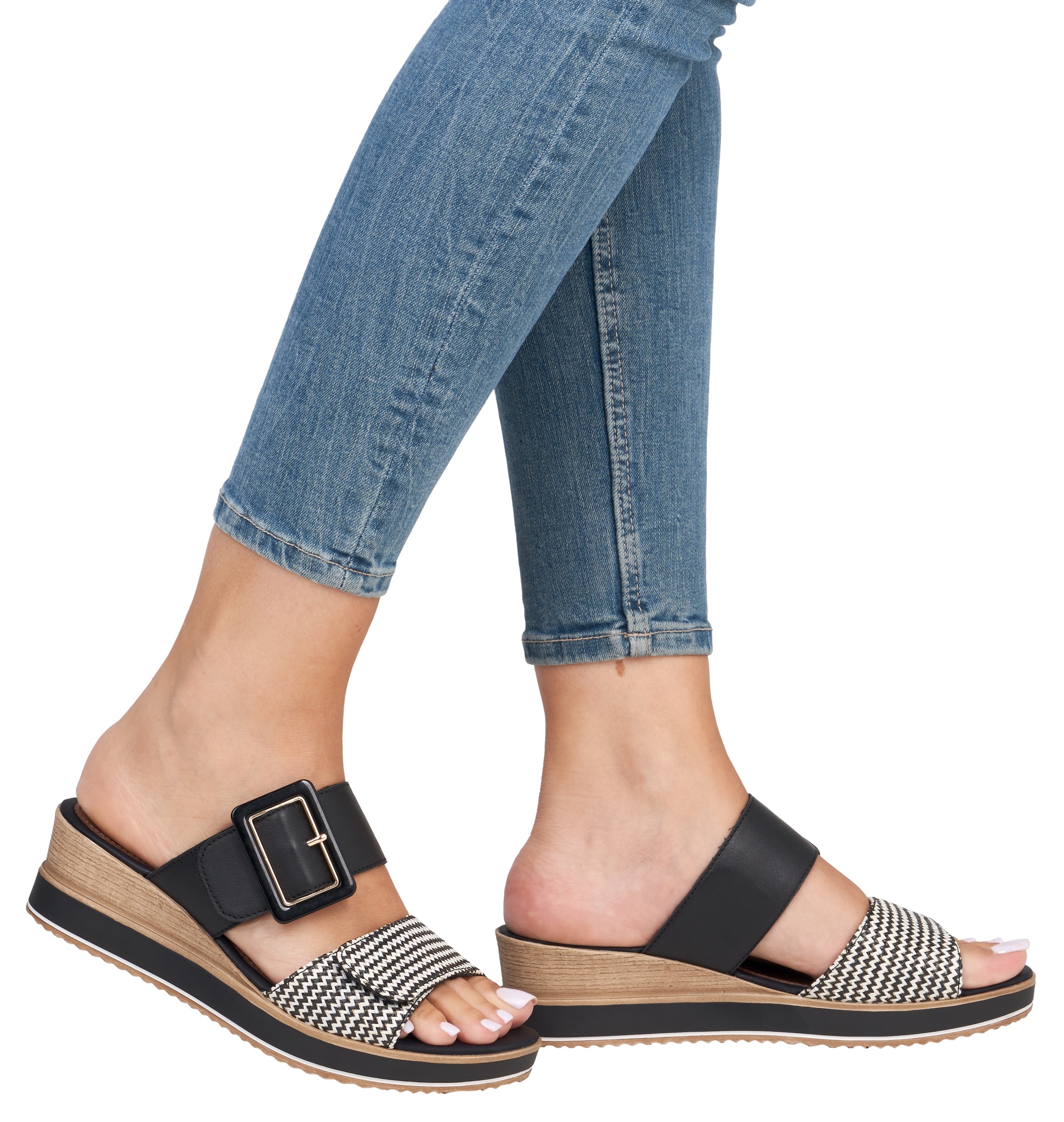 Remonte Pantoffel  , Keilabsatz, Sommerschuh, Bequemschuh mit Softfussbett