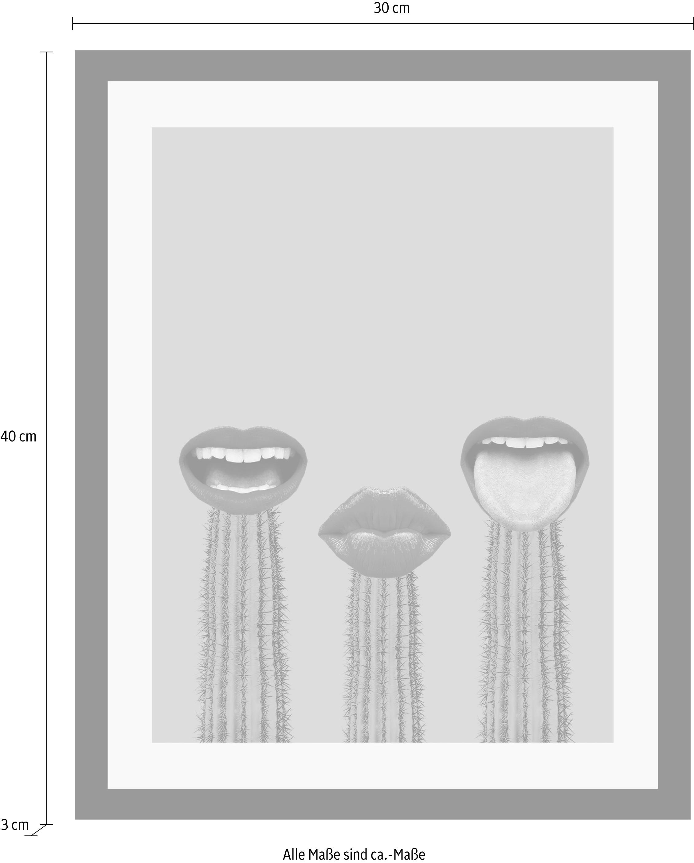 queence Bild »Mund« Bilder von Frauen | Bilder von Männern | Gesicht | Humor HD Premium Poster-Druck inkl. Holzrahmen