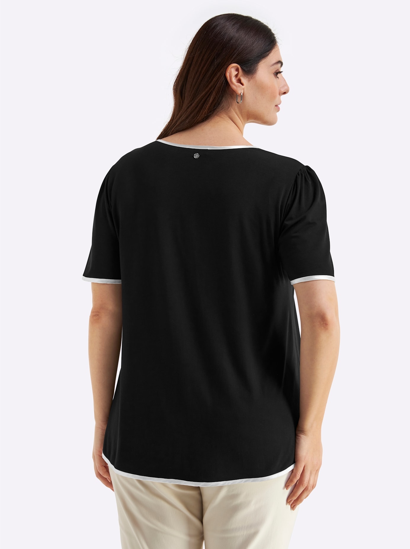 Sheego Shirt à col rond »Halbarmshirt« 1