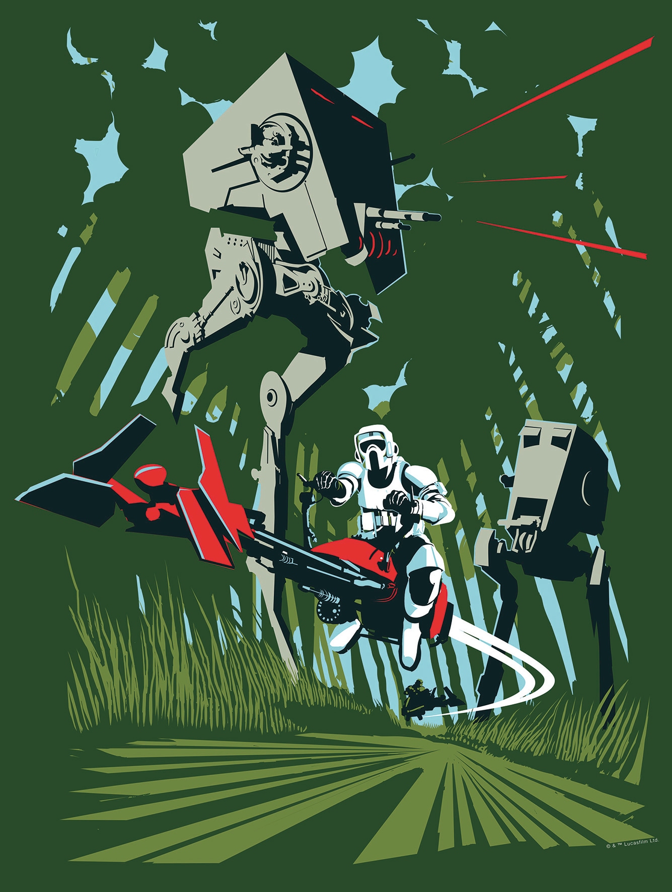 Komar Bild »Star Wars Classic Vector Endor« Star Wars 1 Stk. tlg. Wandbild zur Dekoration im Kinderzimmer - ohne Rahmen