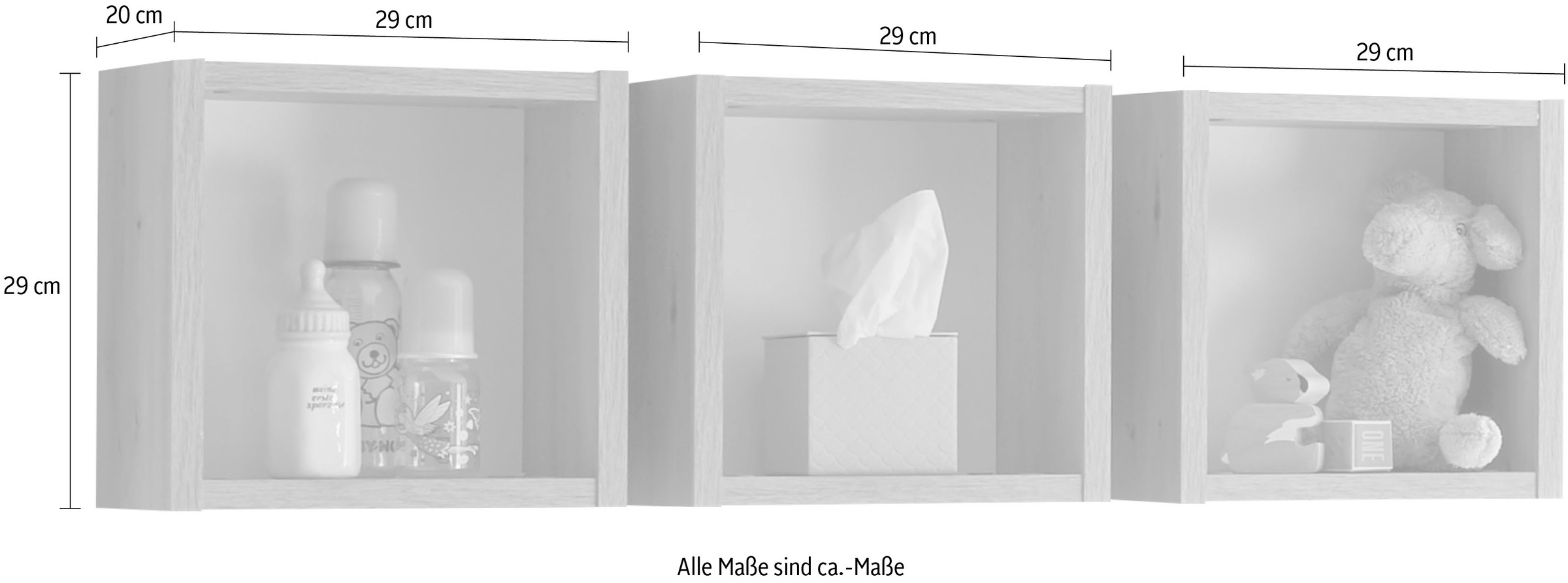 Mäusbacher Kinderregal »Micha« Set, 3 Stk. tlg. Ablageregal