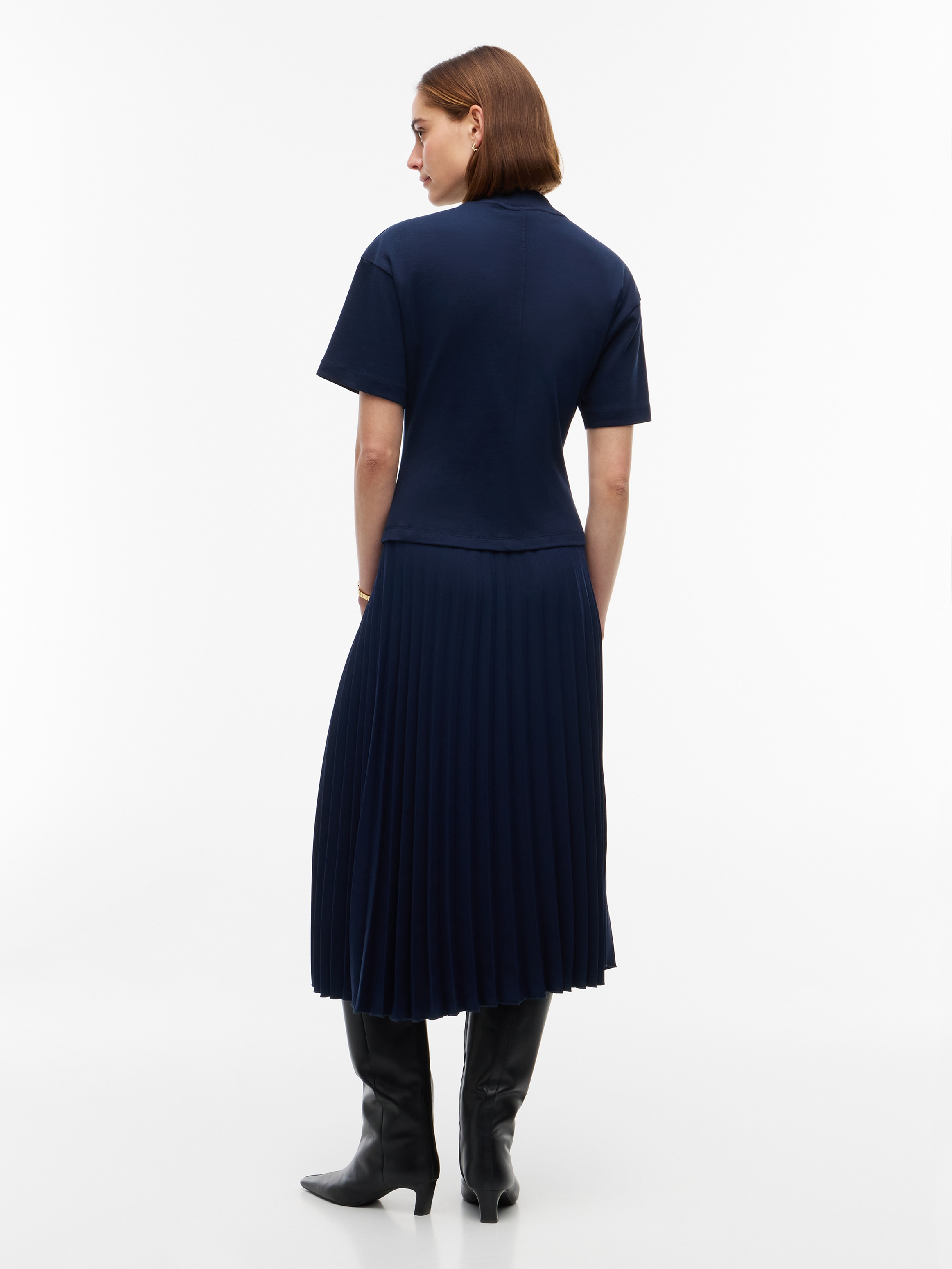 Tommy Hilfiger Robe en tricot »GOLD BUTTON HIGH-NK S/S DRESS« Coton