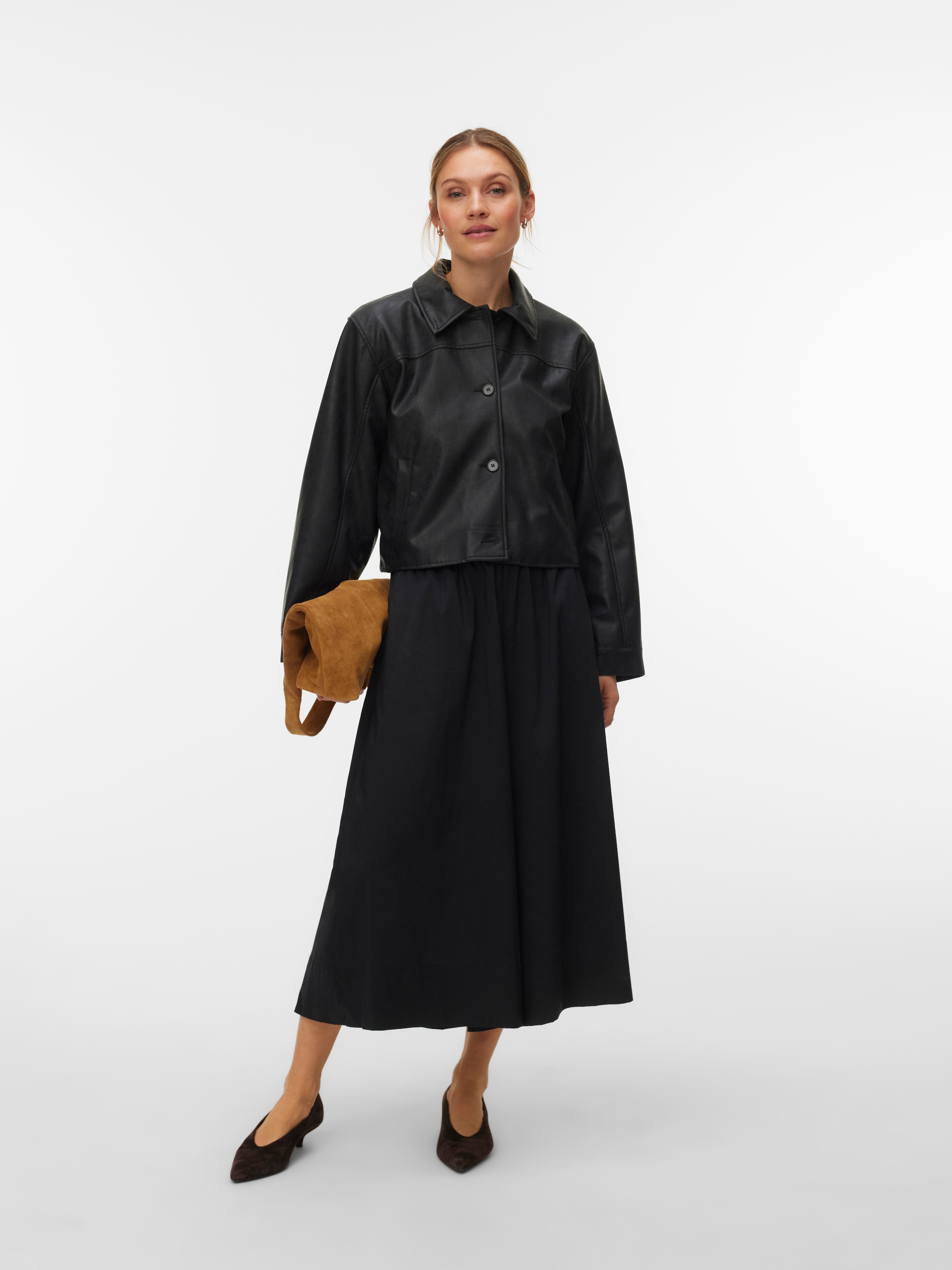 Vero Moda Veste en imitation cuir »VMLUANA LS PL BOMBER SHACKET« Lederimitat, Box Fit Form