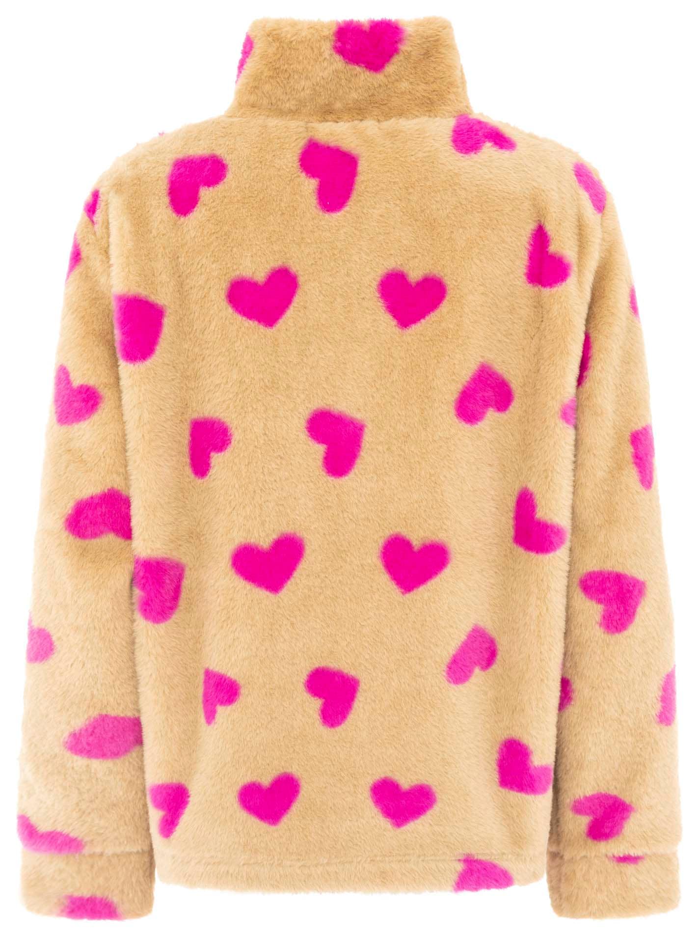 Zwillingsherz Troyer »"Herzi"« motif coeur intégral, aspect fausse fourrure, col montant avec fermeture éclair