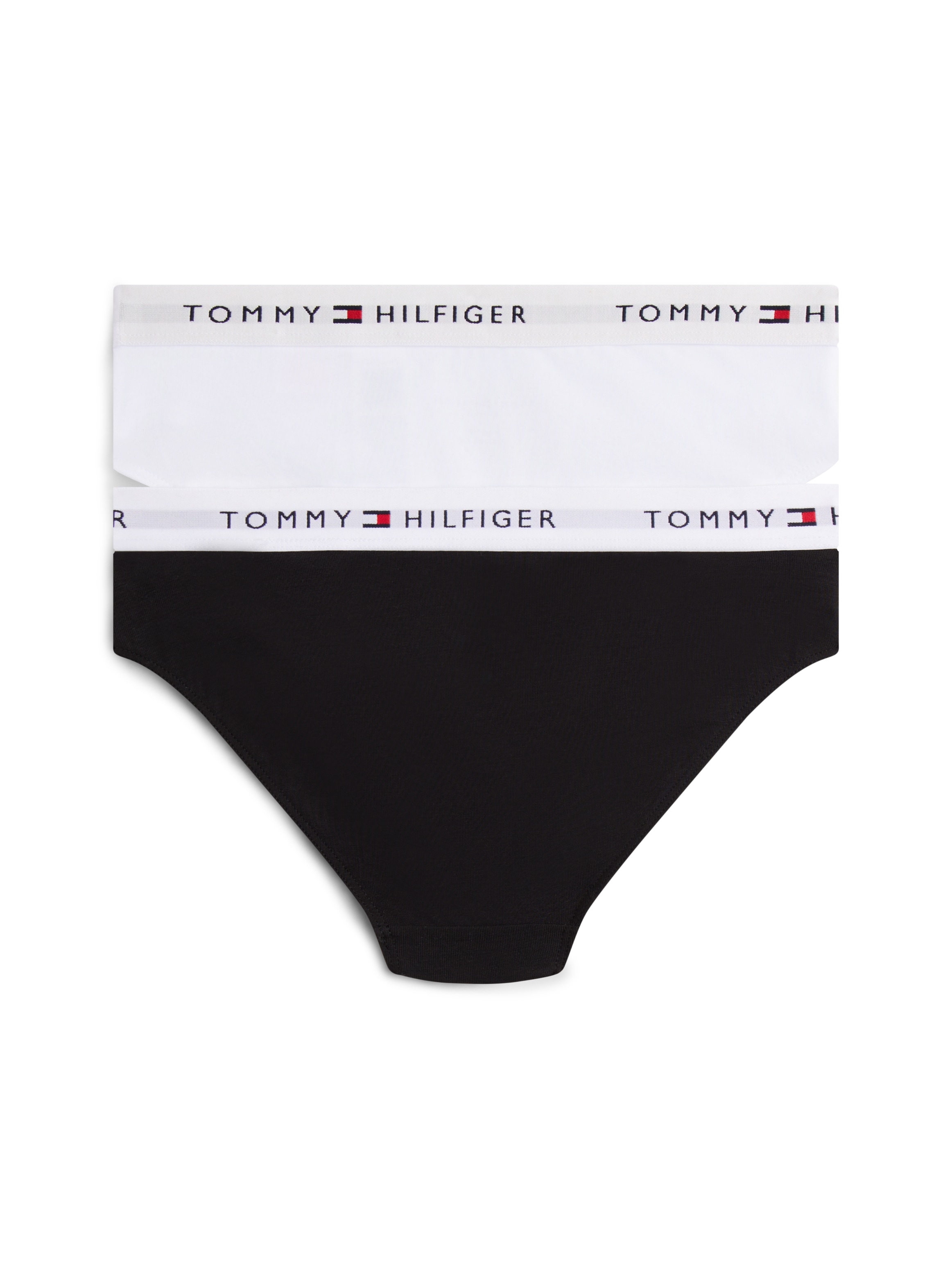Tommy Hilfiger Underwear Slip de bikini »2 PK BIKINI mit elastischem Bund im 2er-Pack« Packung, 2er-Pack, 2 cuis unifarben, casual, körpernah, Baumwollmix