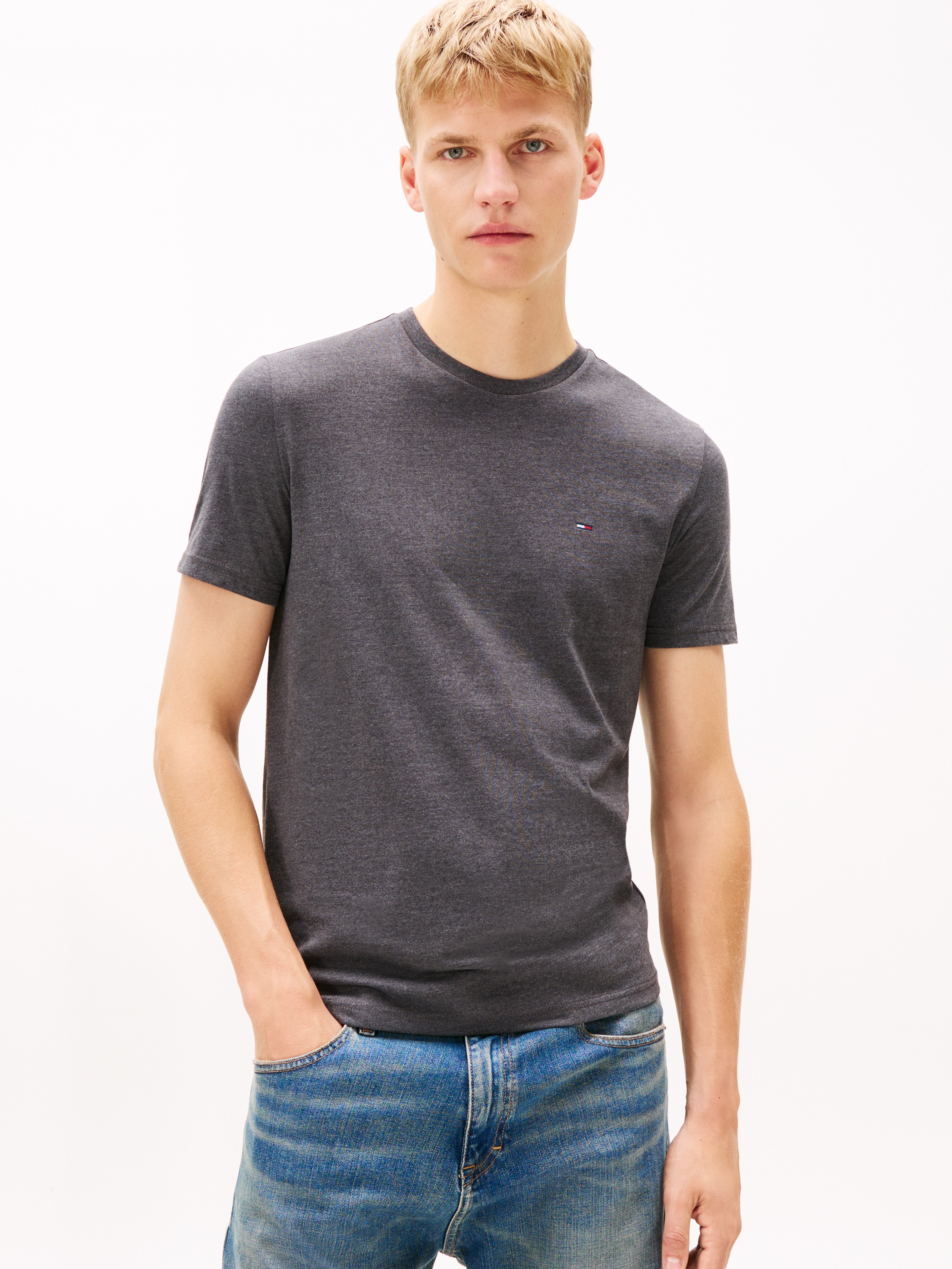 Tommy Jeans T-shirt »TJM XSLIM JASPE HTR TEE EXT« Mit Rundhalsausschnitt