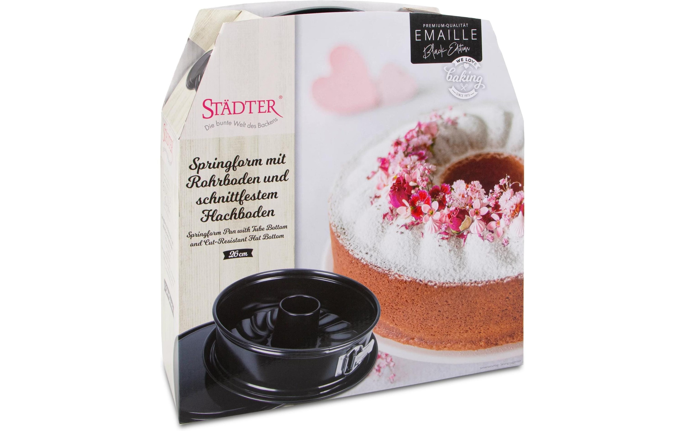 STÄDTER Backform »Emaille 26 cm« Backform mit Flach.- und Rohrboden