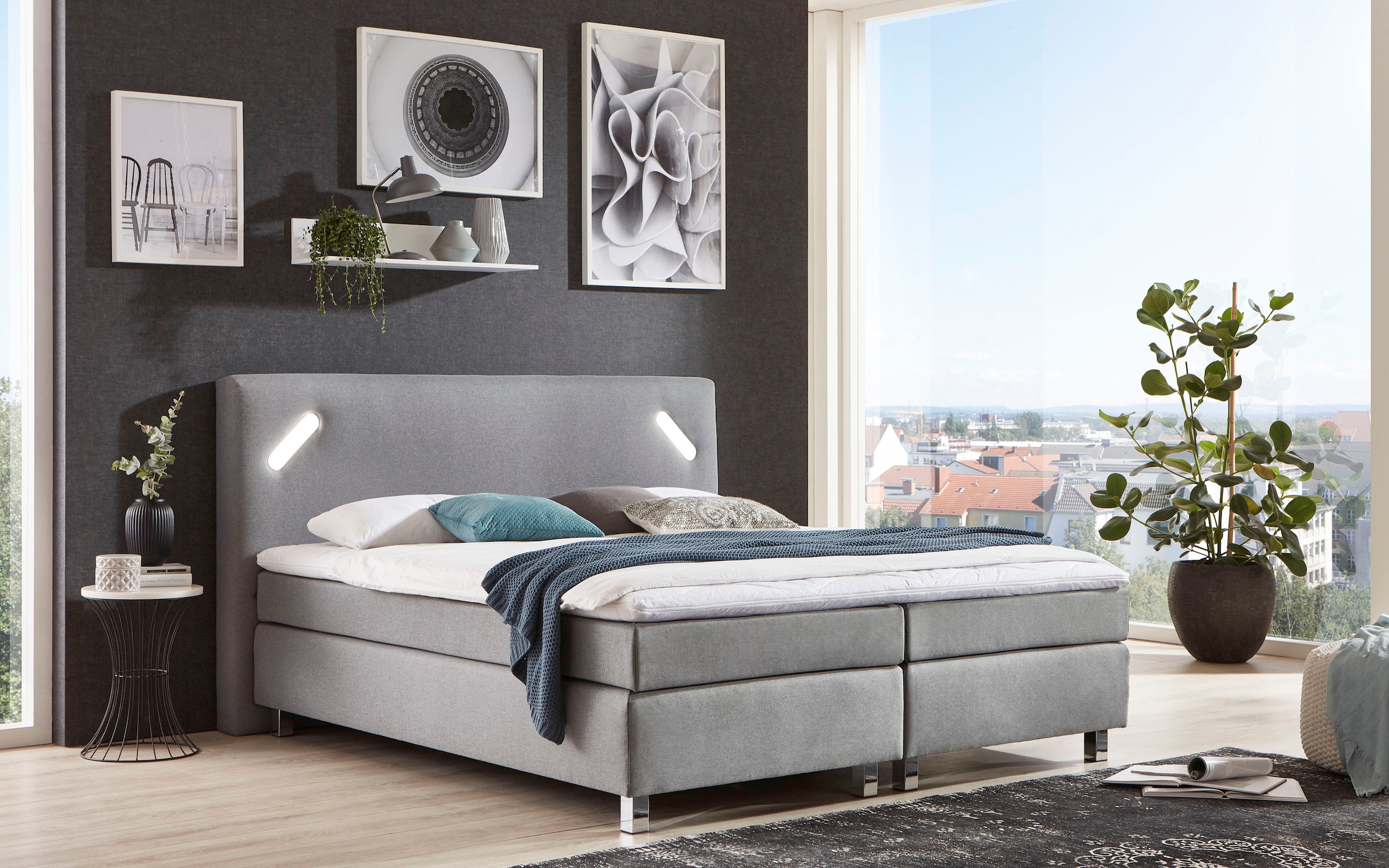Westfalia Schlafkomfort Lit boxspring mit LED-Beleuchtung und Topper