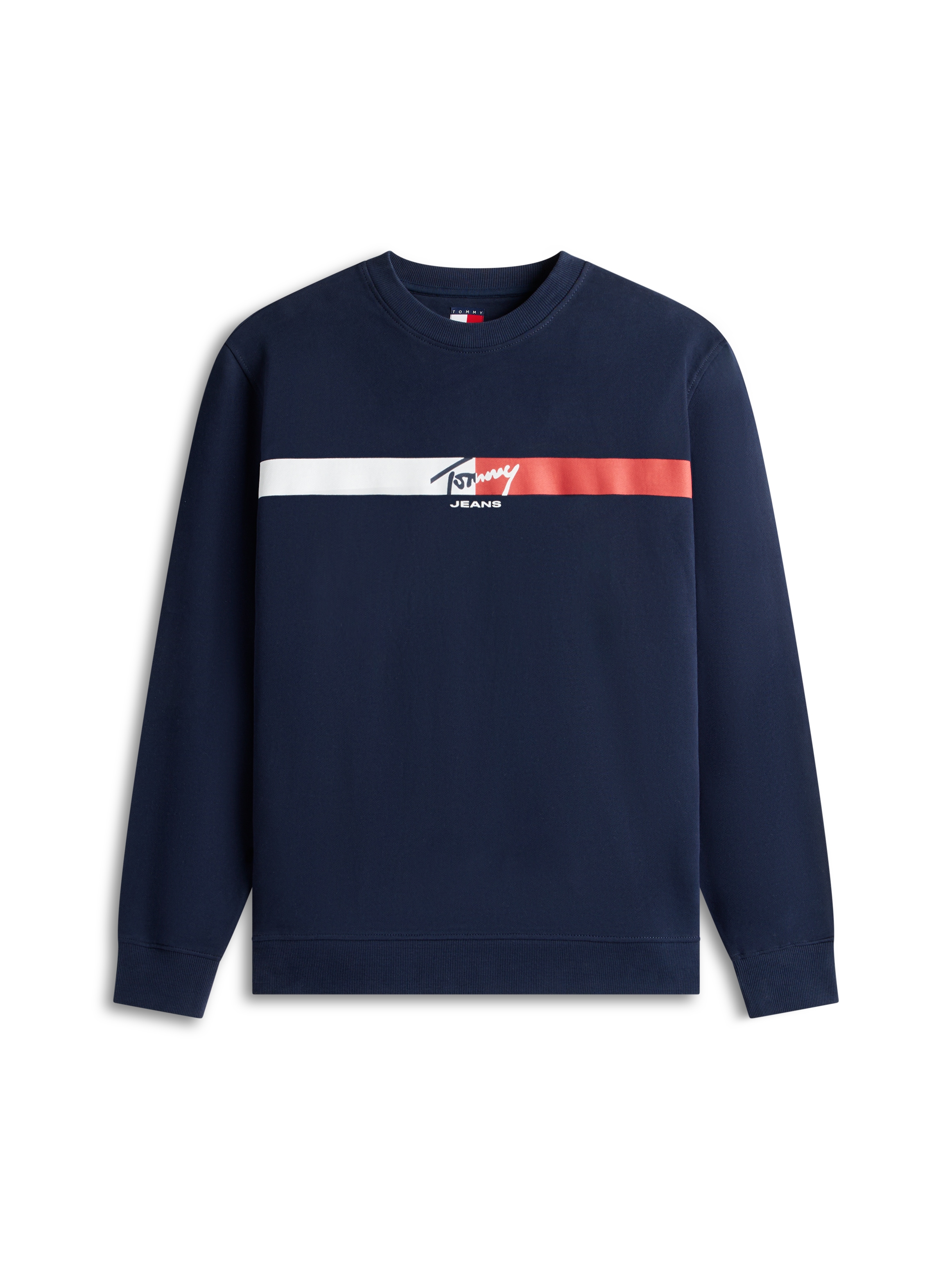 Tommy Jeans Sweatshirt »TJM REGULAR SIGN STRIPE«, Regular fit mit Markenprint
