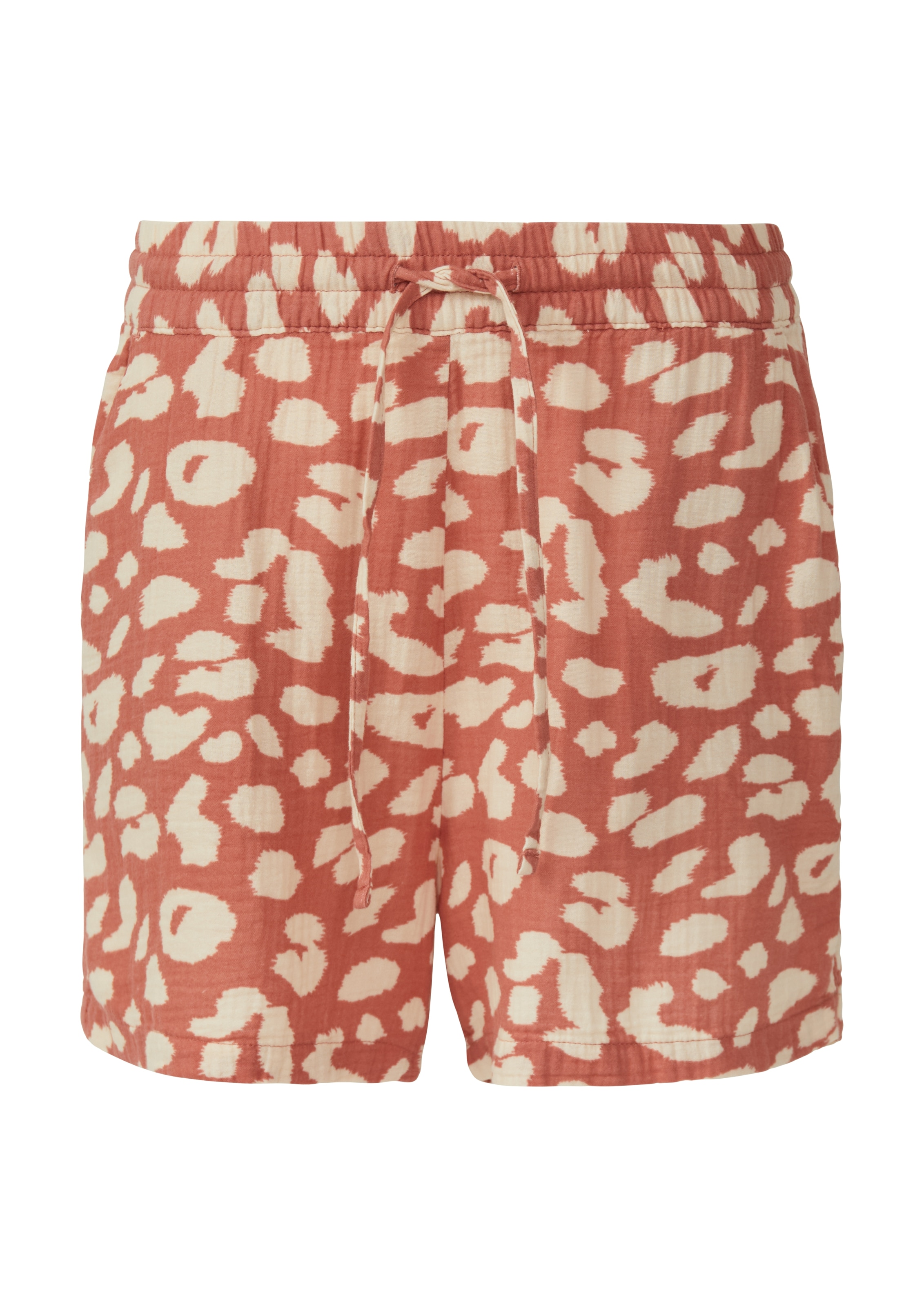 QS Shorts  Sommerhose aus Musselin mit All-Over-Muster