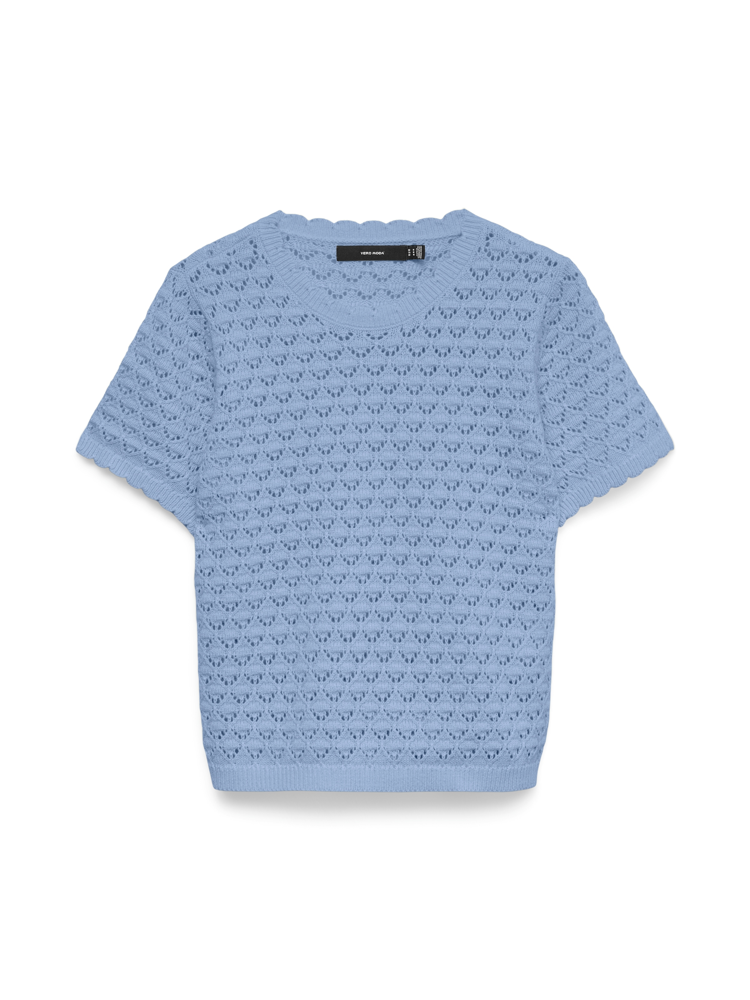 Vero Moda Top en tricot »VMJAQUELINE SS O-NECK TOP BOO« mit zartem Muster