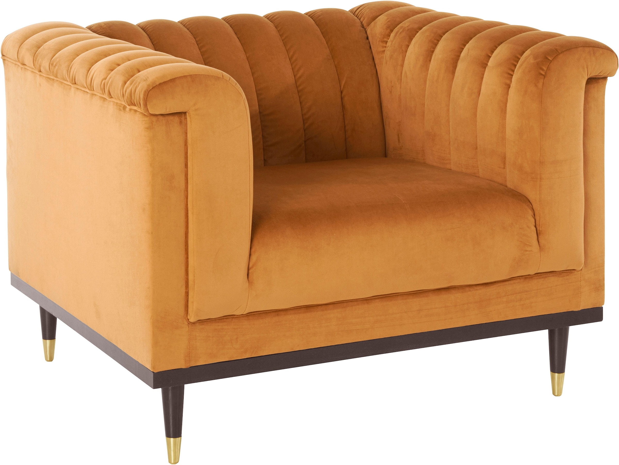 Home affaire Fauteuil »Chamby« mit Holzrahmen unten und Steppung im Lehnenbereich