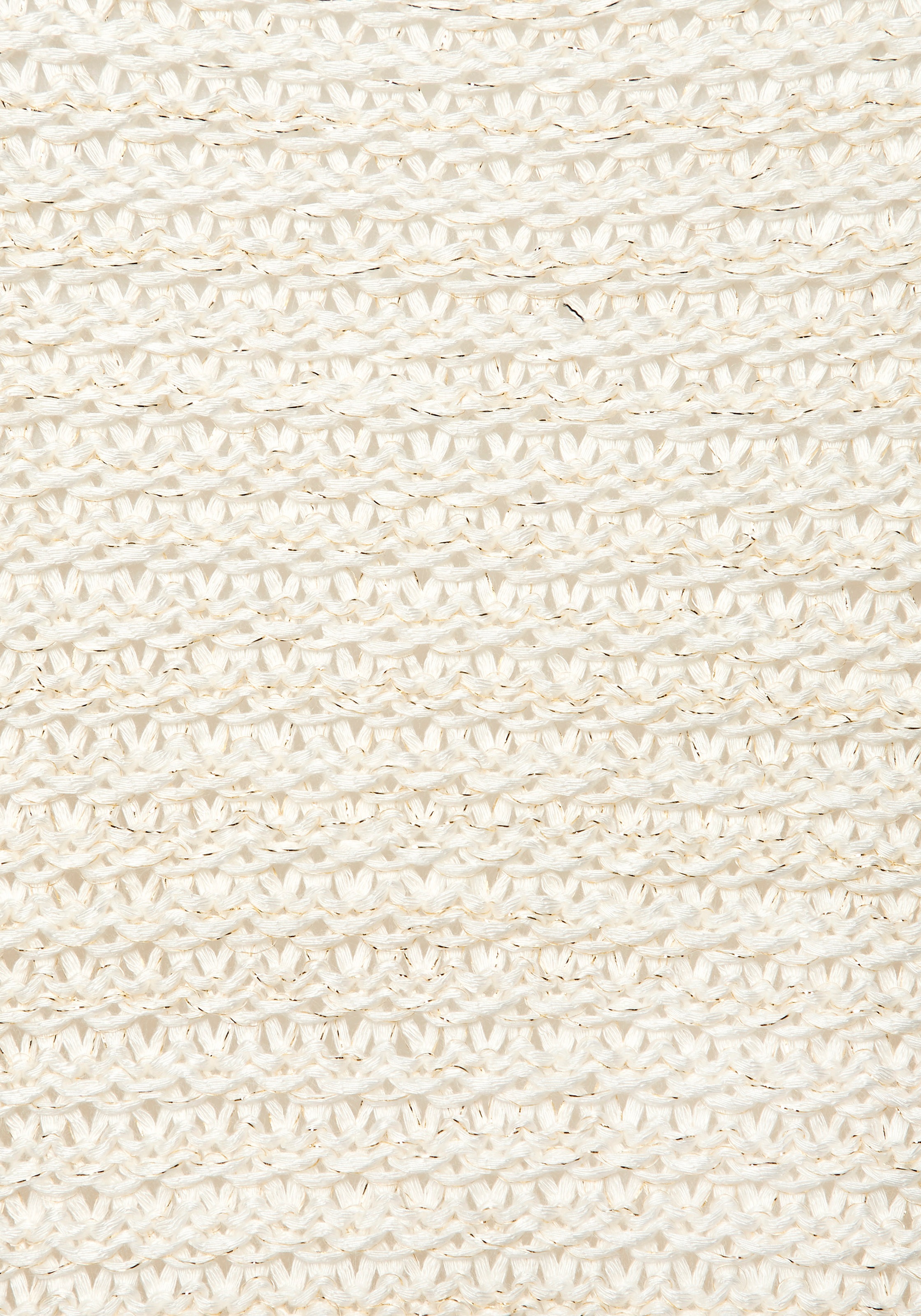 LASCANA Pull à manches courtes in luftigem Ajourstrick, leichter Sommerpullover, Metallic-Effekt