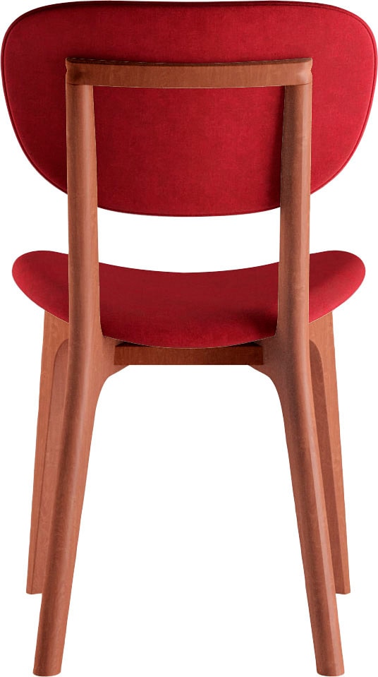 Home affaire Chaise »COZY Made in Italy« (Ensemble) 2 cuisGestell in Buche, Kirsch- oder Nussbaum, Massivholz, Design Stuhl